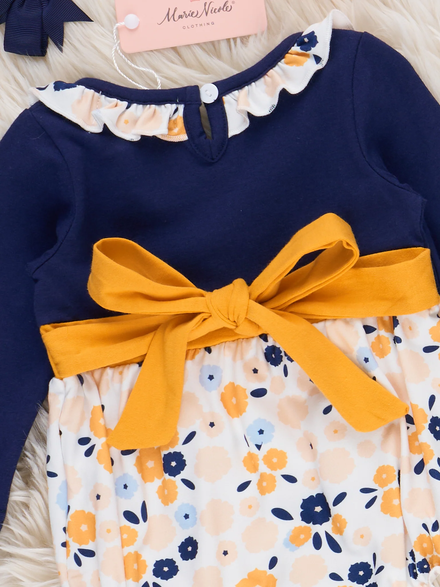 Midnight Blooms Ruffle Bubble Romper - Image 3