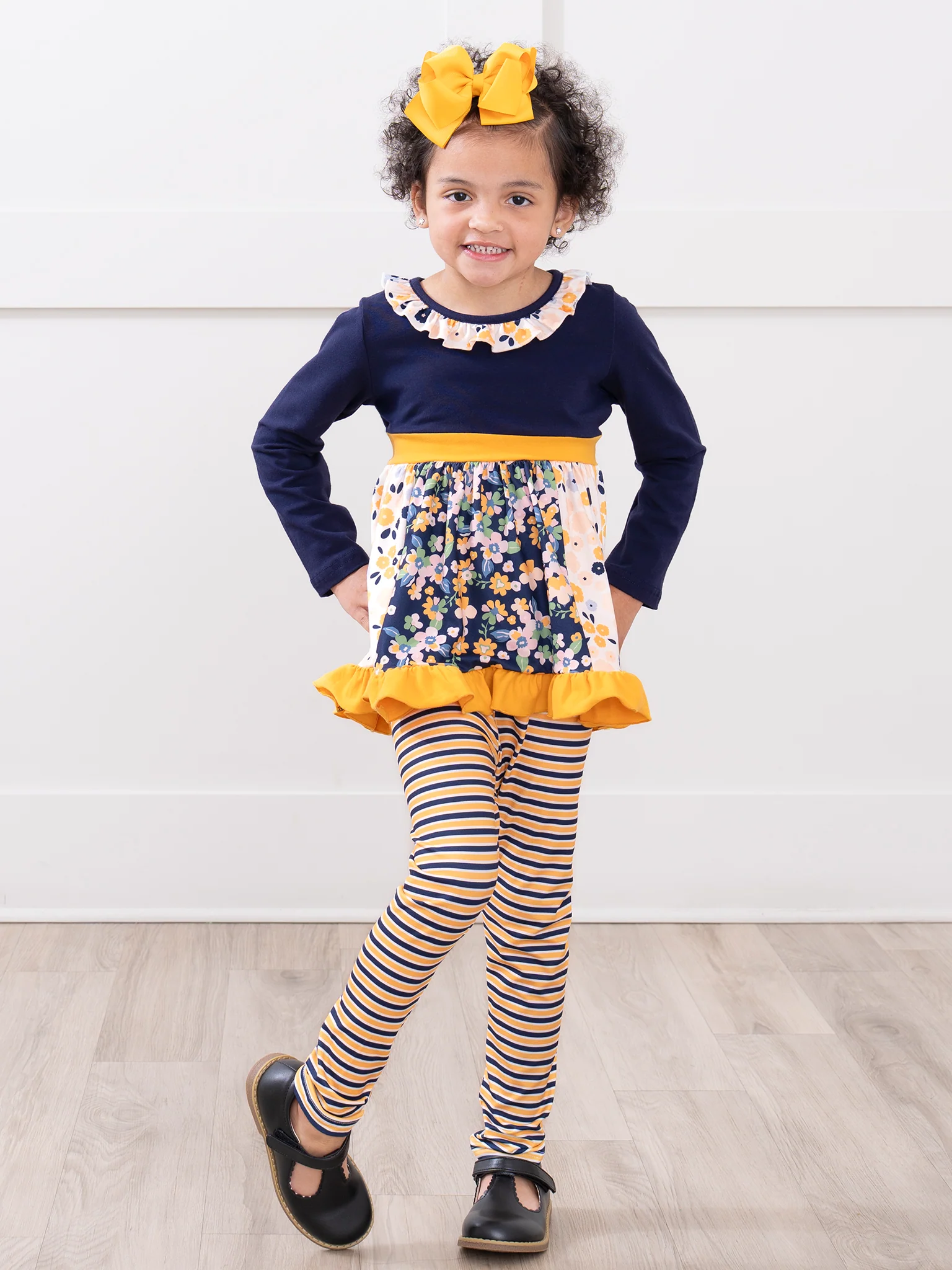 Midnight Blooms Ruffle Outfit