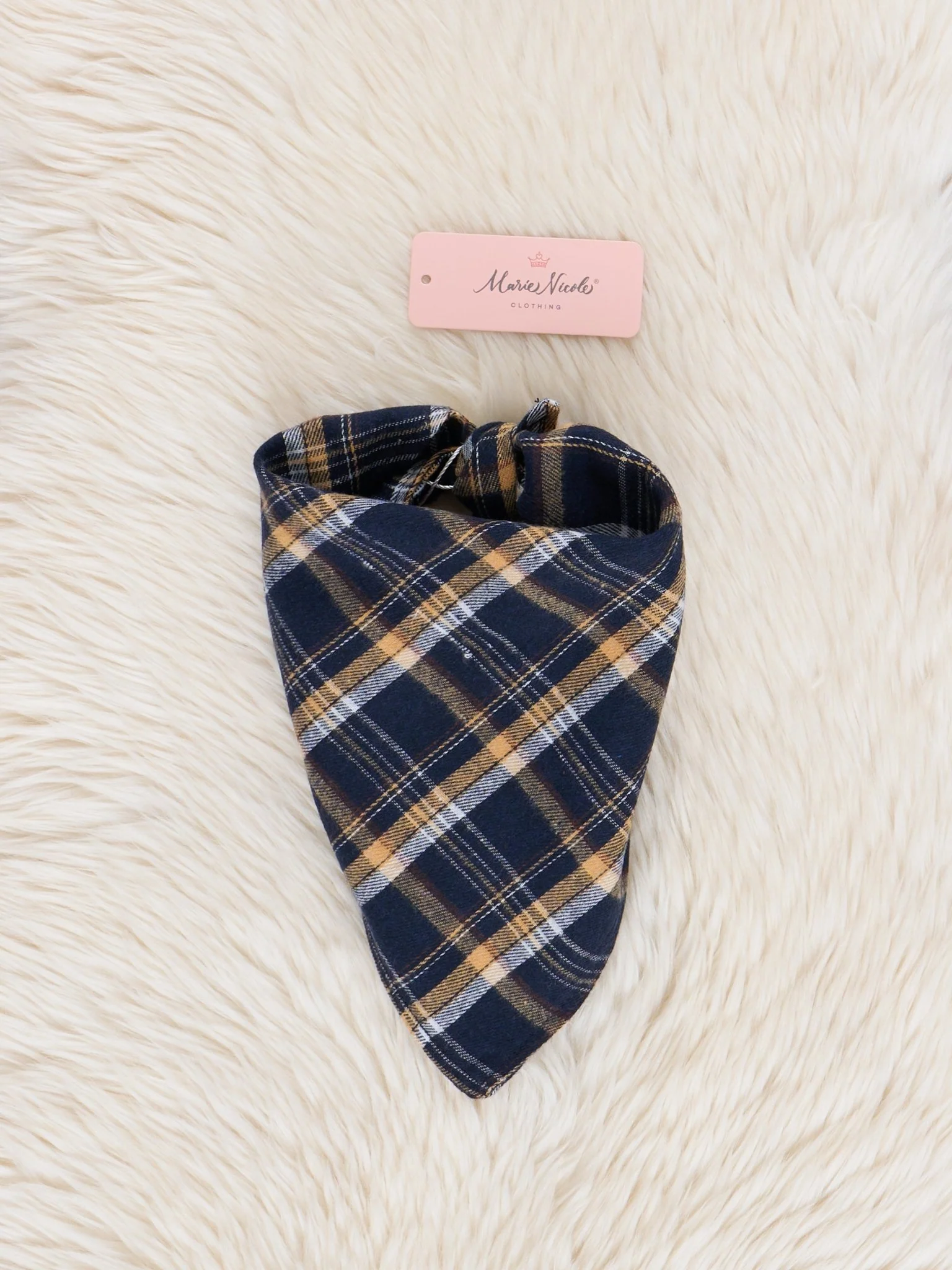 Midnight Blue Plaid Dog Bandana