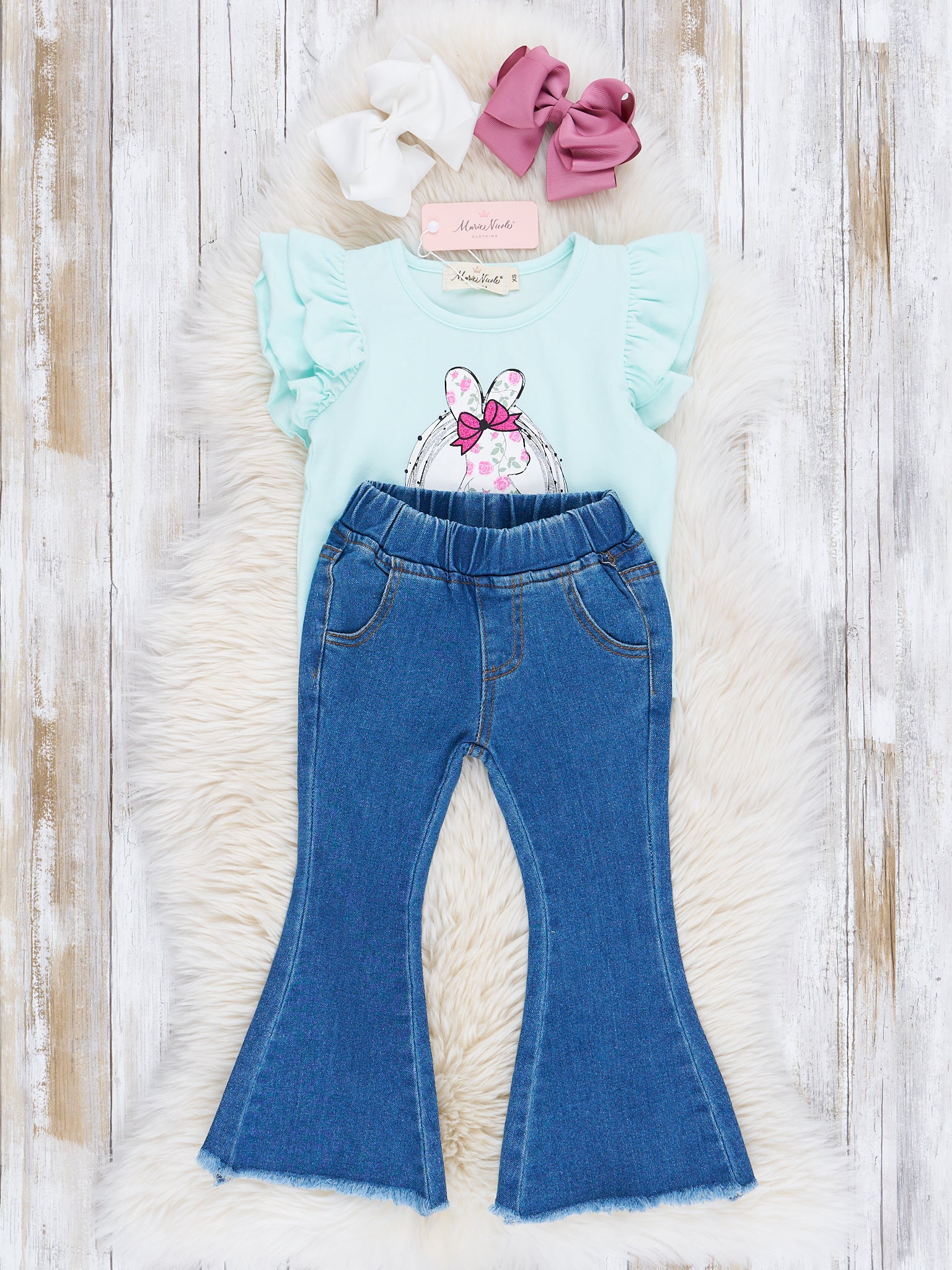 Mint Blue Bunny Outfit w/ Jeans - Image 2