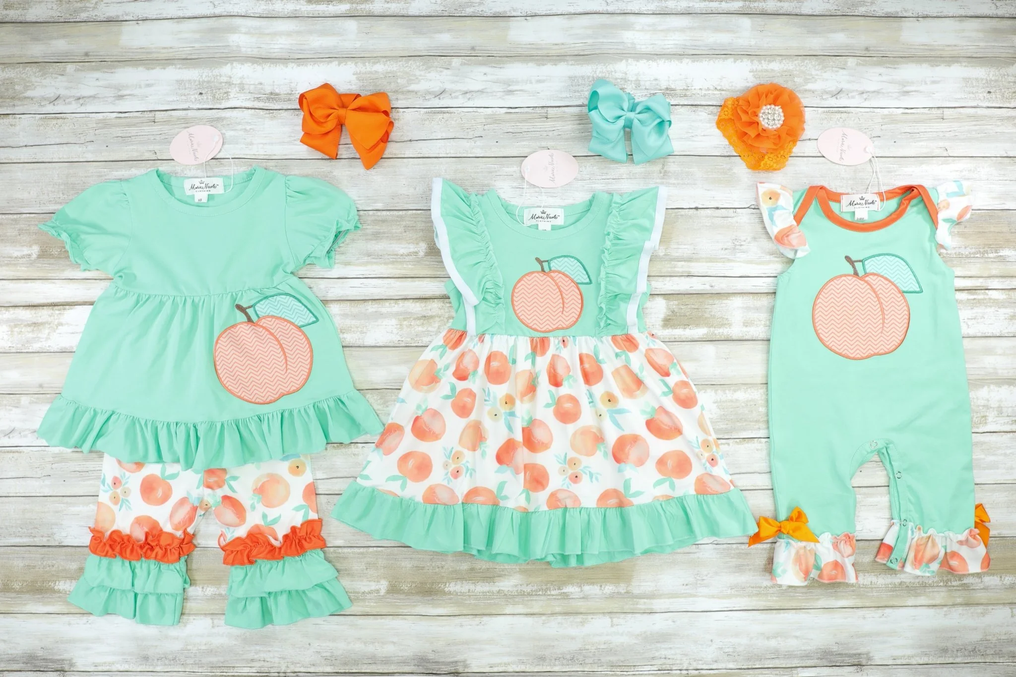 Mint & Peach Ruffle Dress - Image 2
