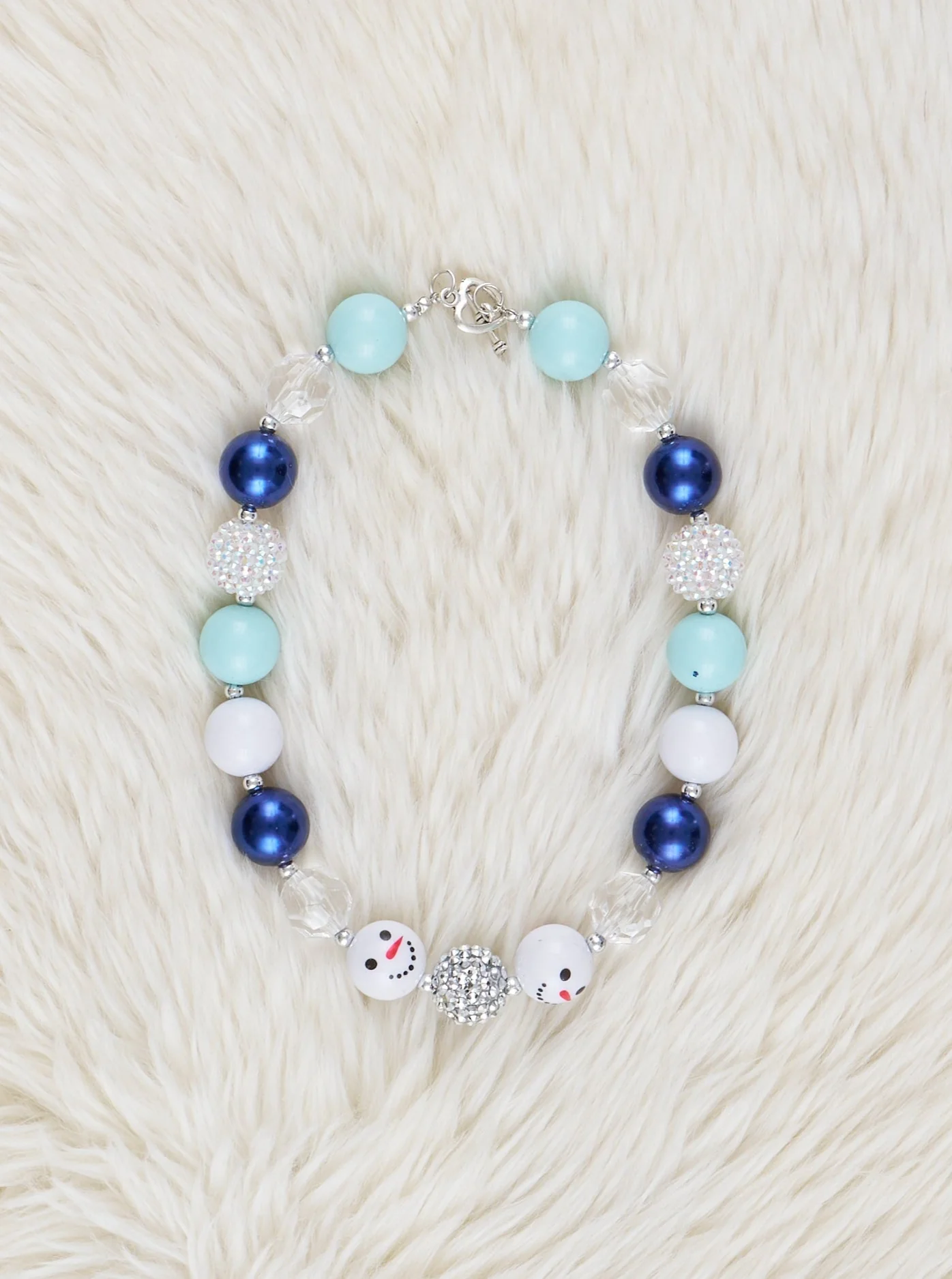Mint Snowman Sparkles Bubblegum Necklace