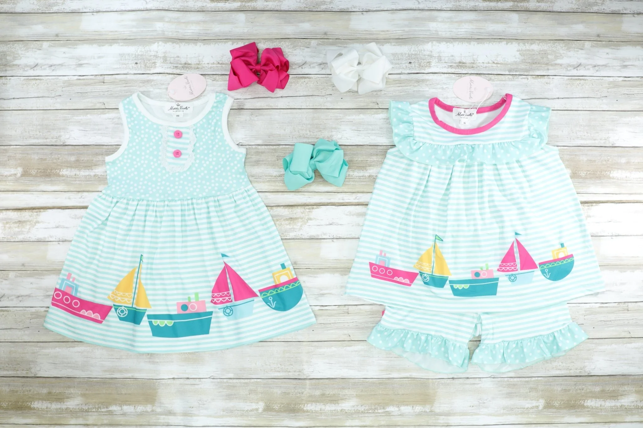 Mint Striped Boat Dress - Image 2