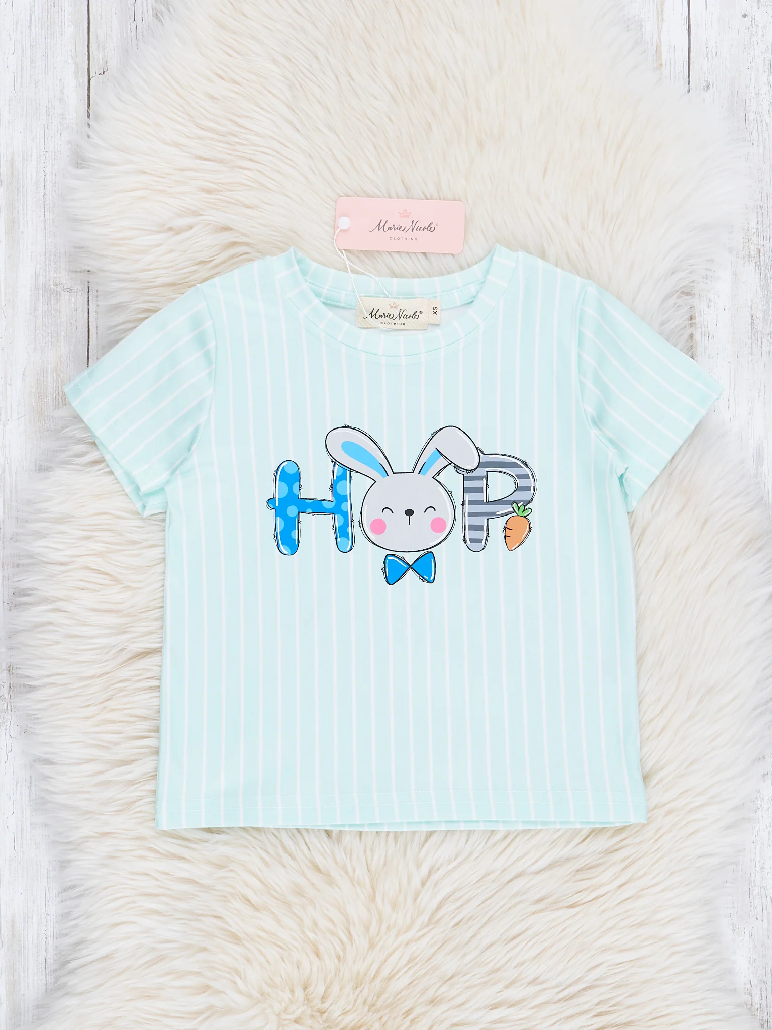 Mint Stripes Bunny Hop Shirt