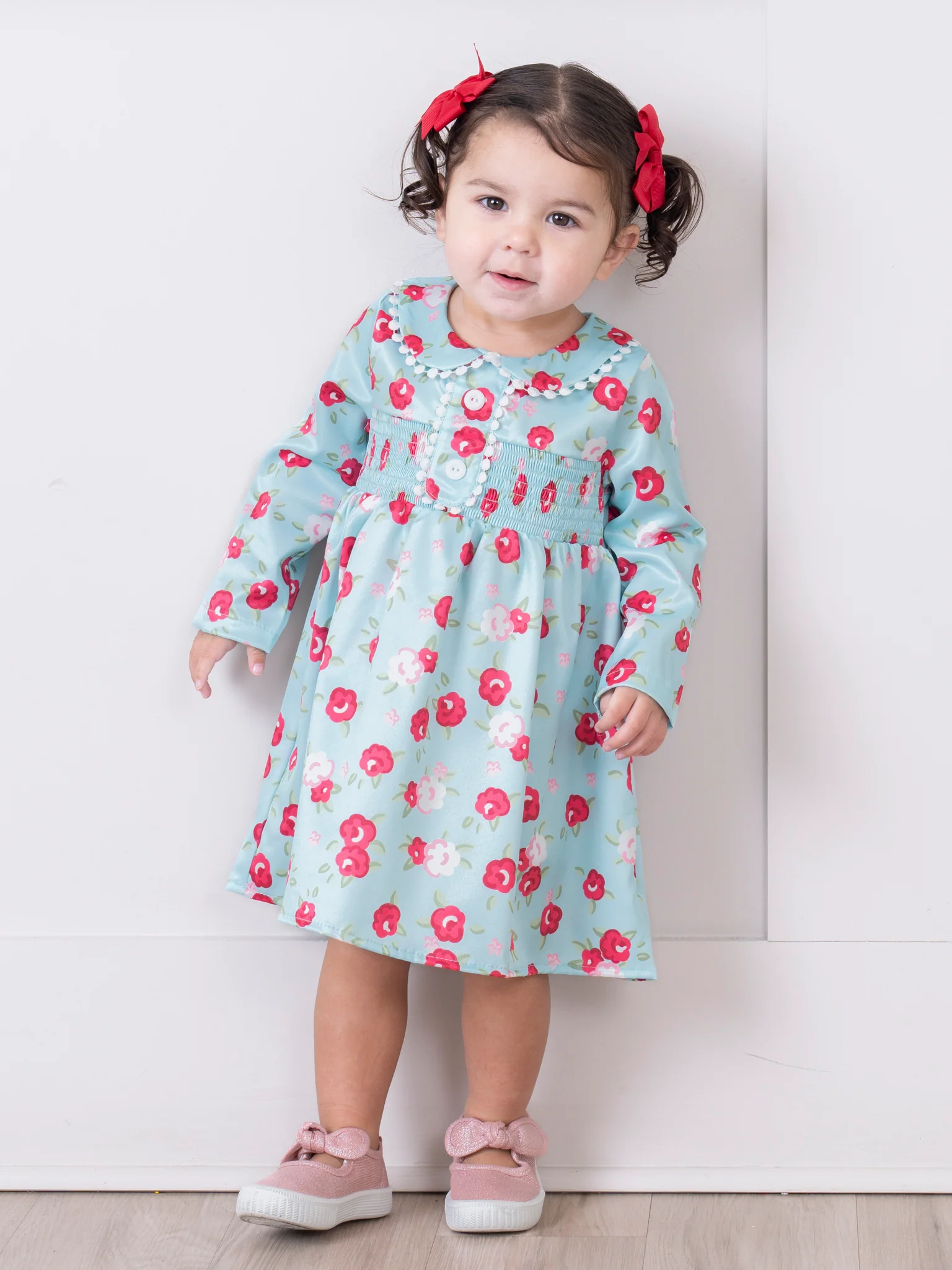 Mint Sweet Garden Smocked Dress