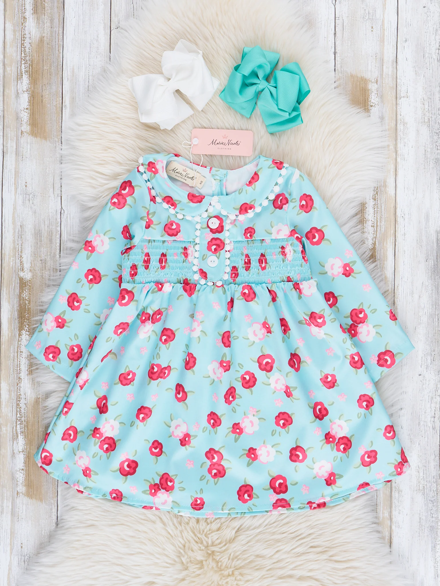 Mint Sweet Garden Smocked Dress - Image 2