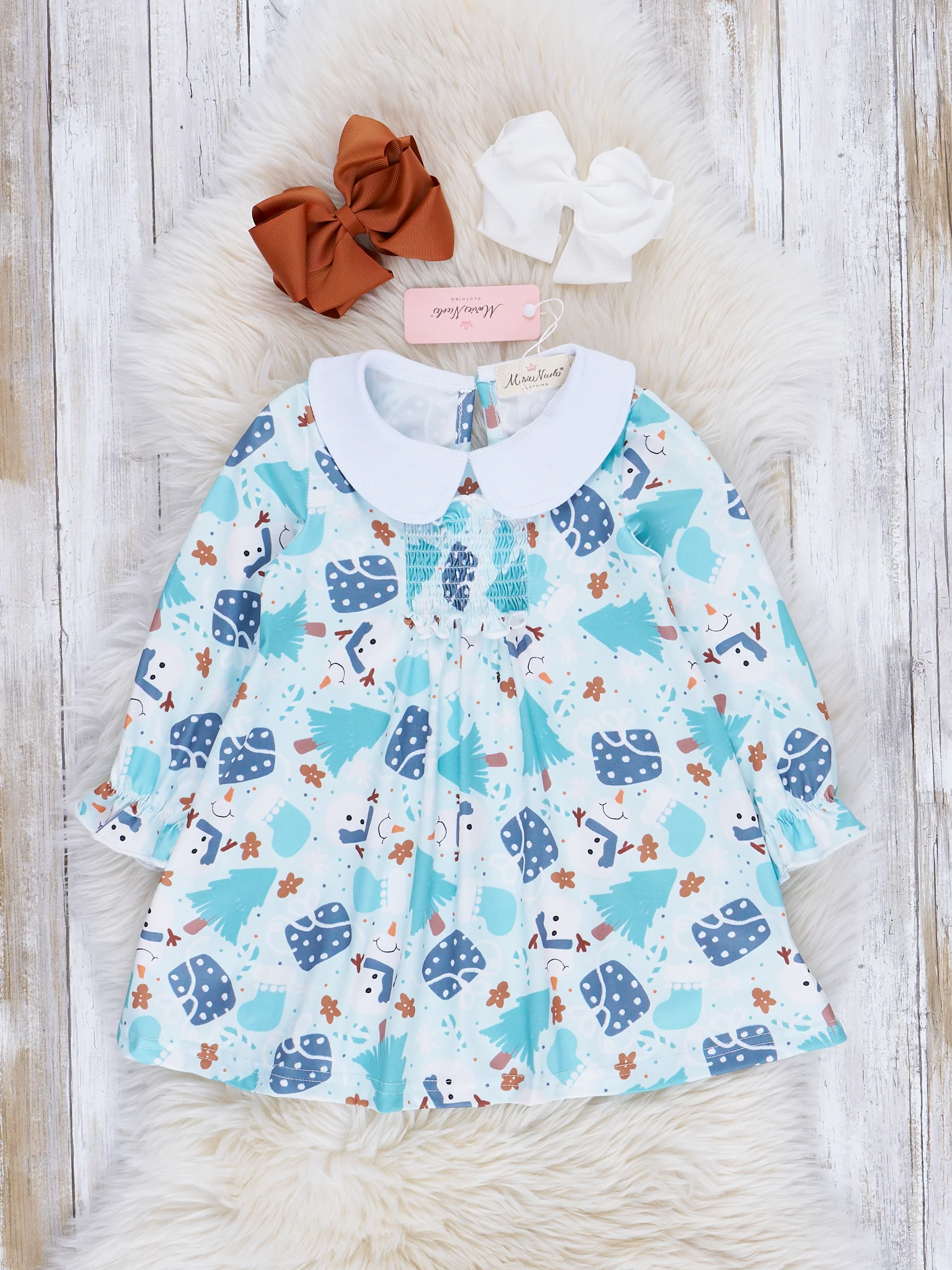 Mint & Teal Snow Day Dress - Image 2