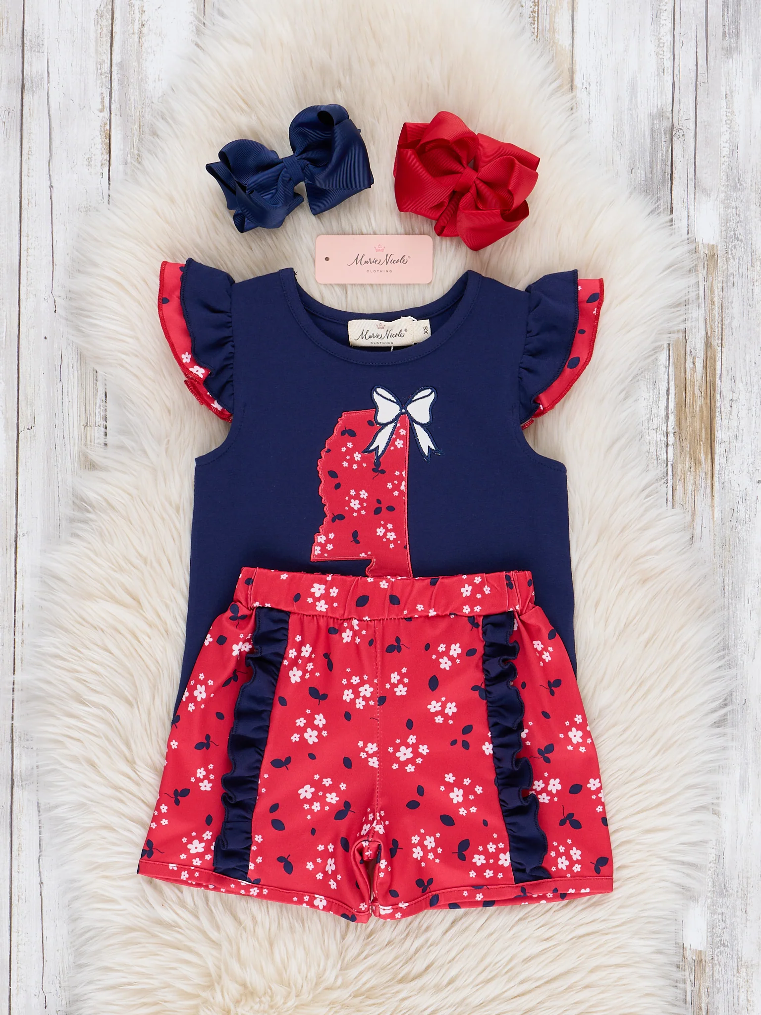 Mississippi Embroidered Floral Ruffle Outfit - Image 3