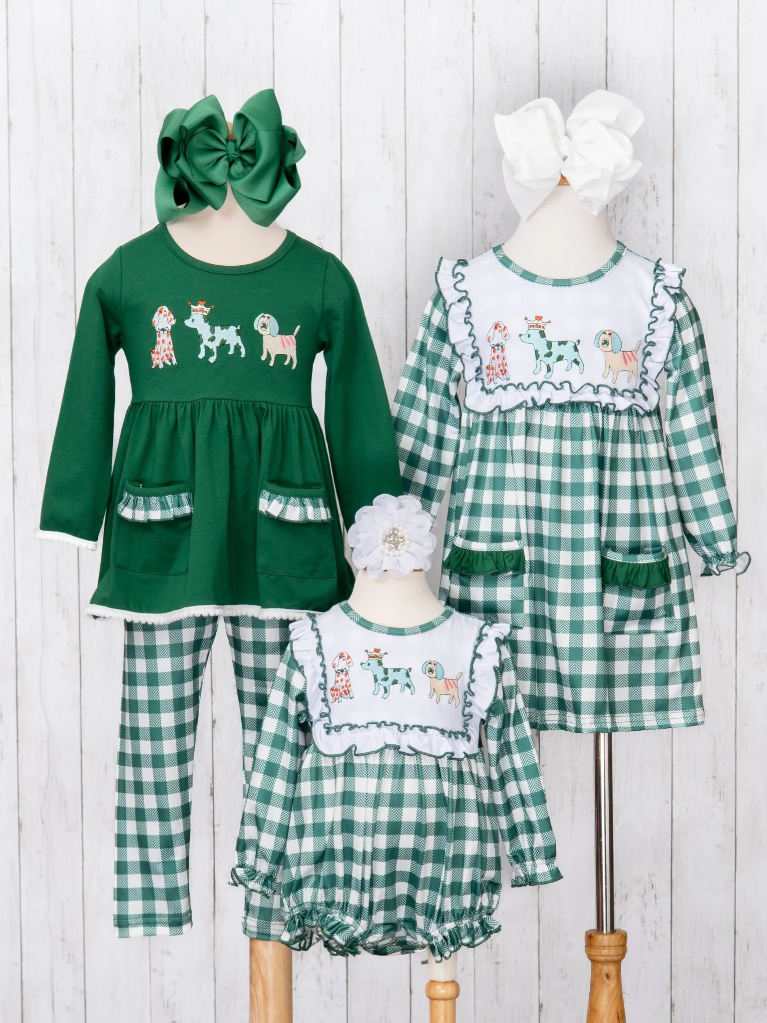 MNC Royal Pups™ Green Gingham Pocket Outfit - Image 5