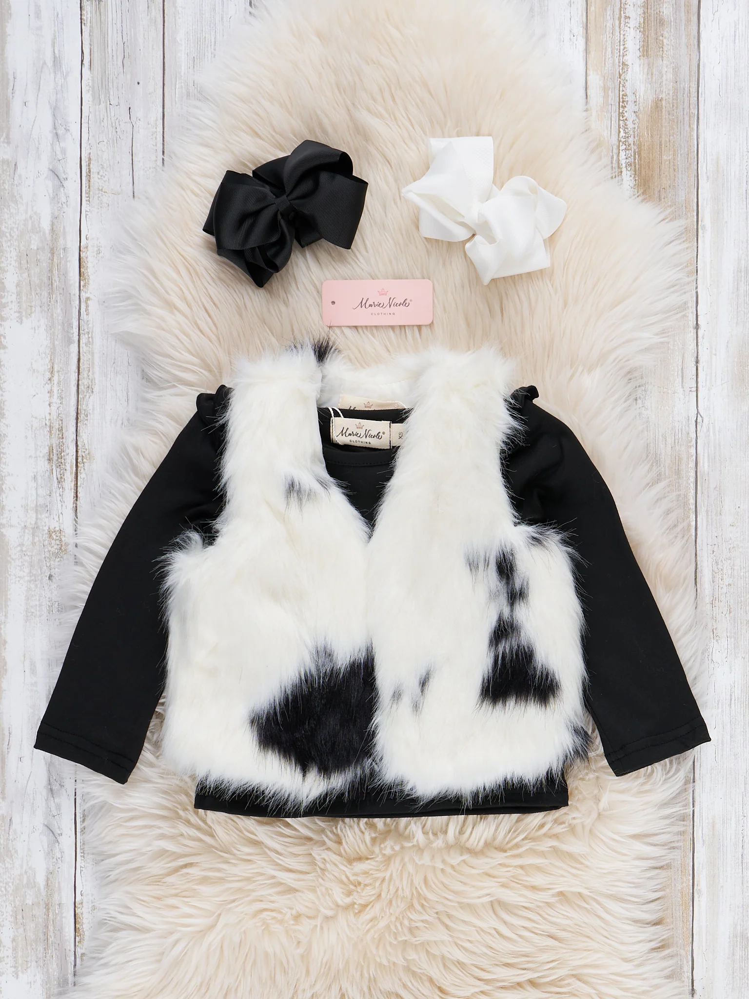 Modern Safari Fur Vest & Shirt Set