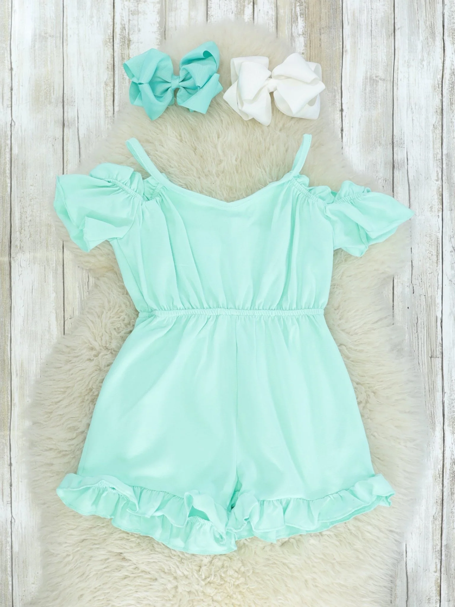 Mom & Me Mint Halter Rompers - Image 2