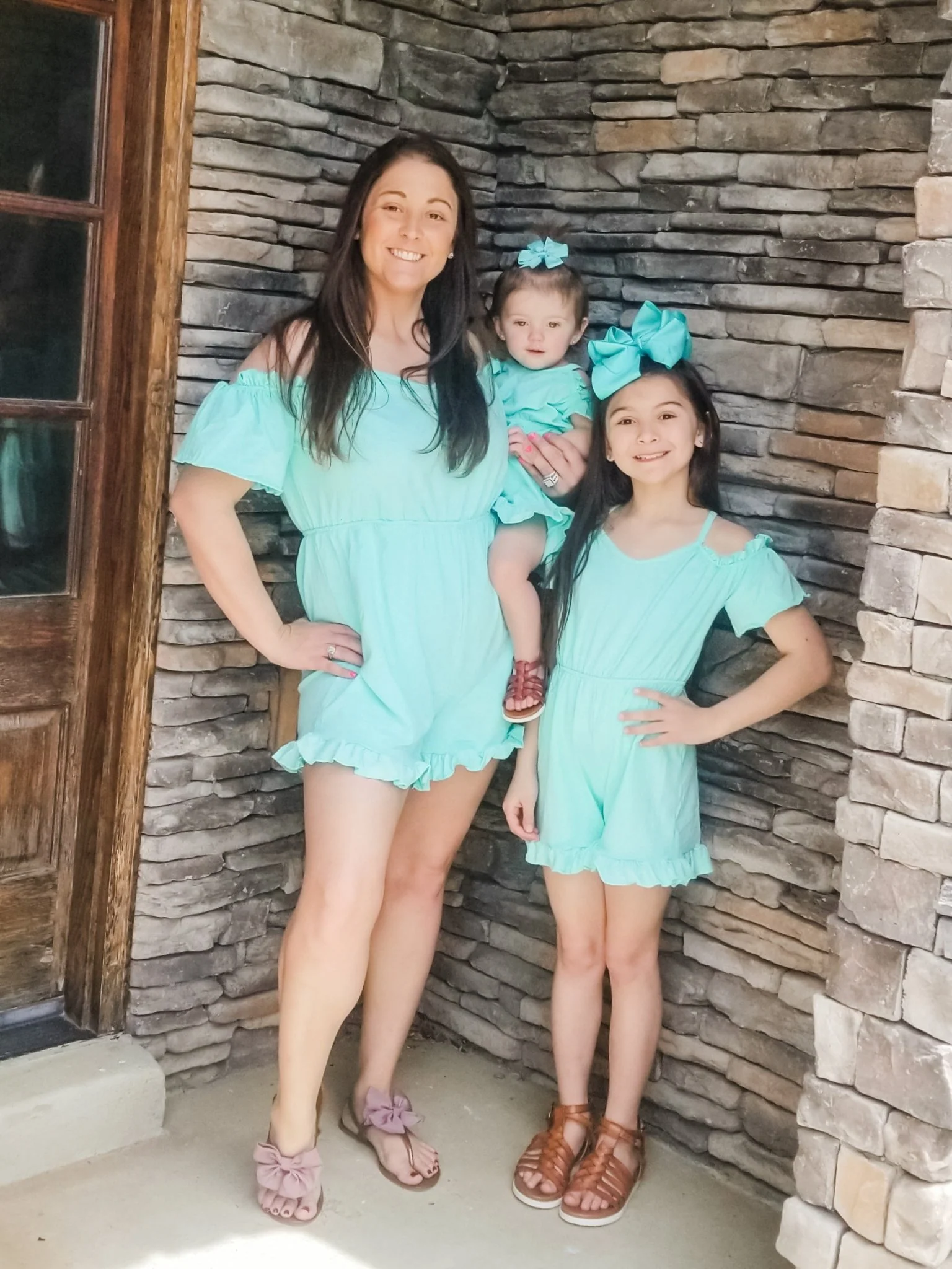 Mom & Me Mint Halter Rompers - Image 4