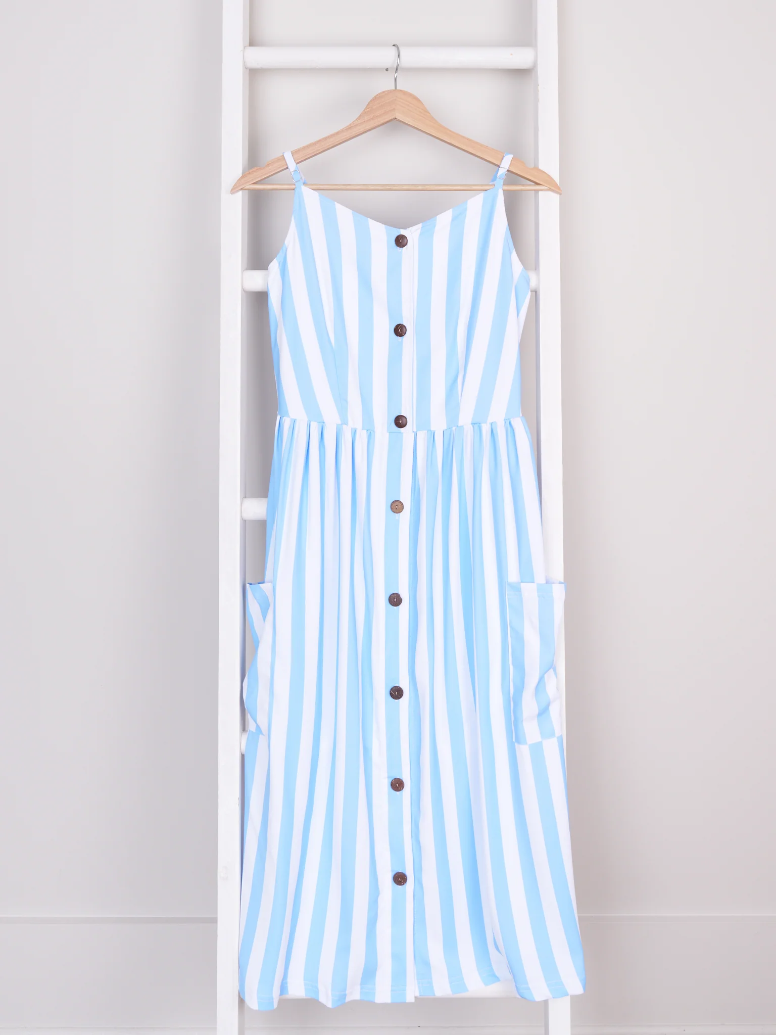 Mom & Me Blue Stripe Tank Dress & Romper - Image 4