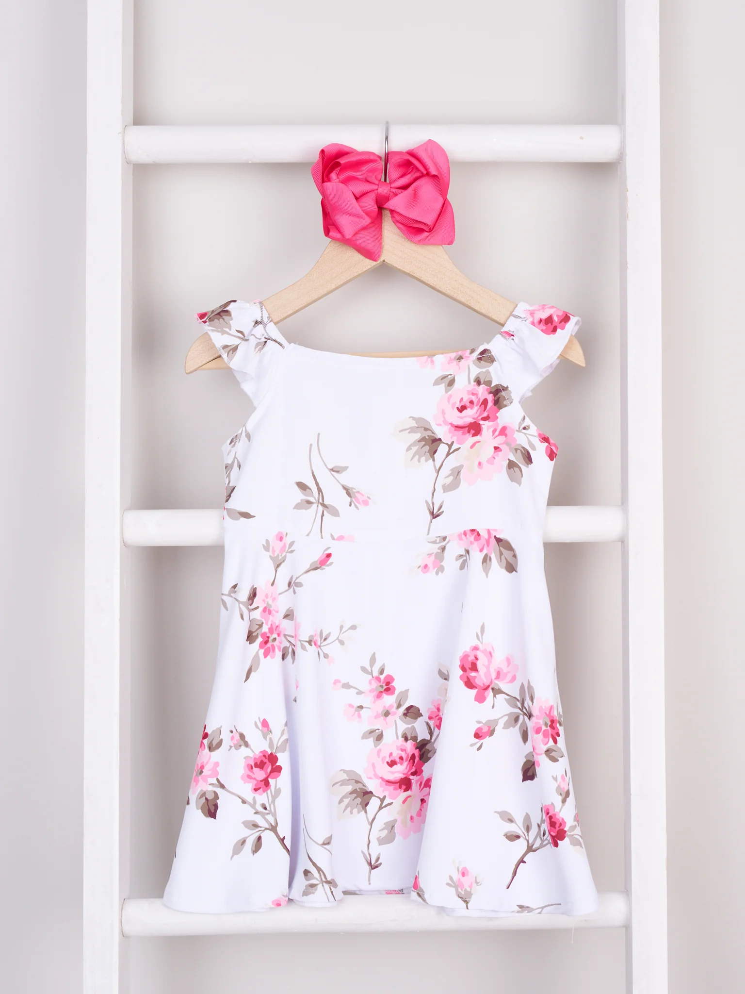 Mom & Me Bright Rose Ruffle Dress - Image 2