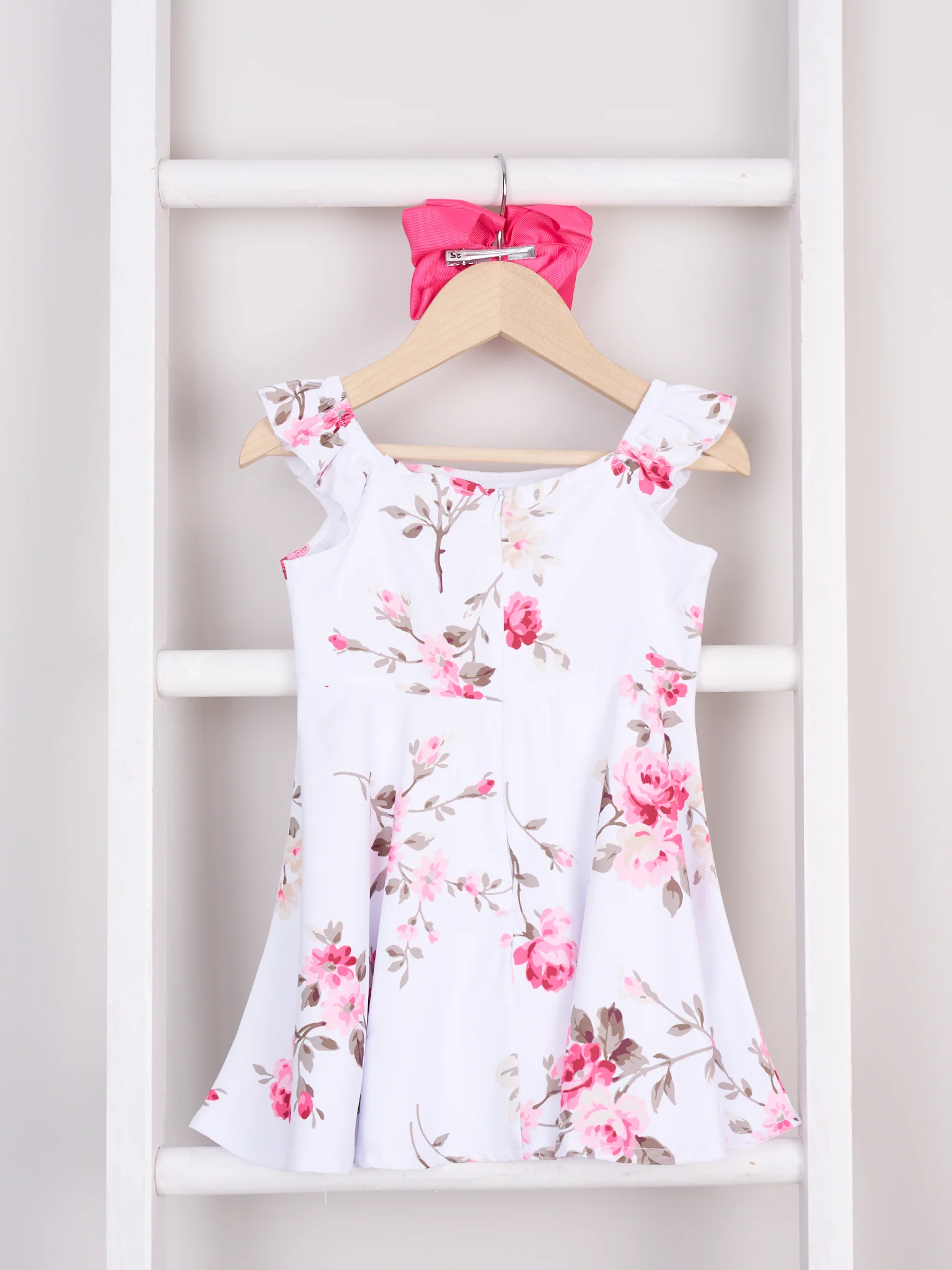 Mom & Me Bright Rose Ruffle Dress - Image 3