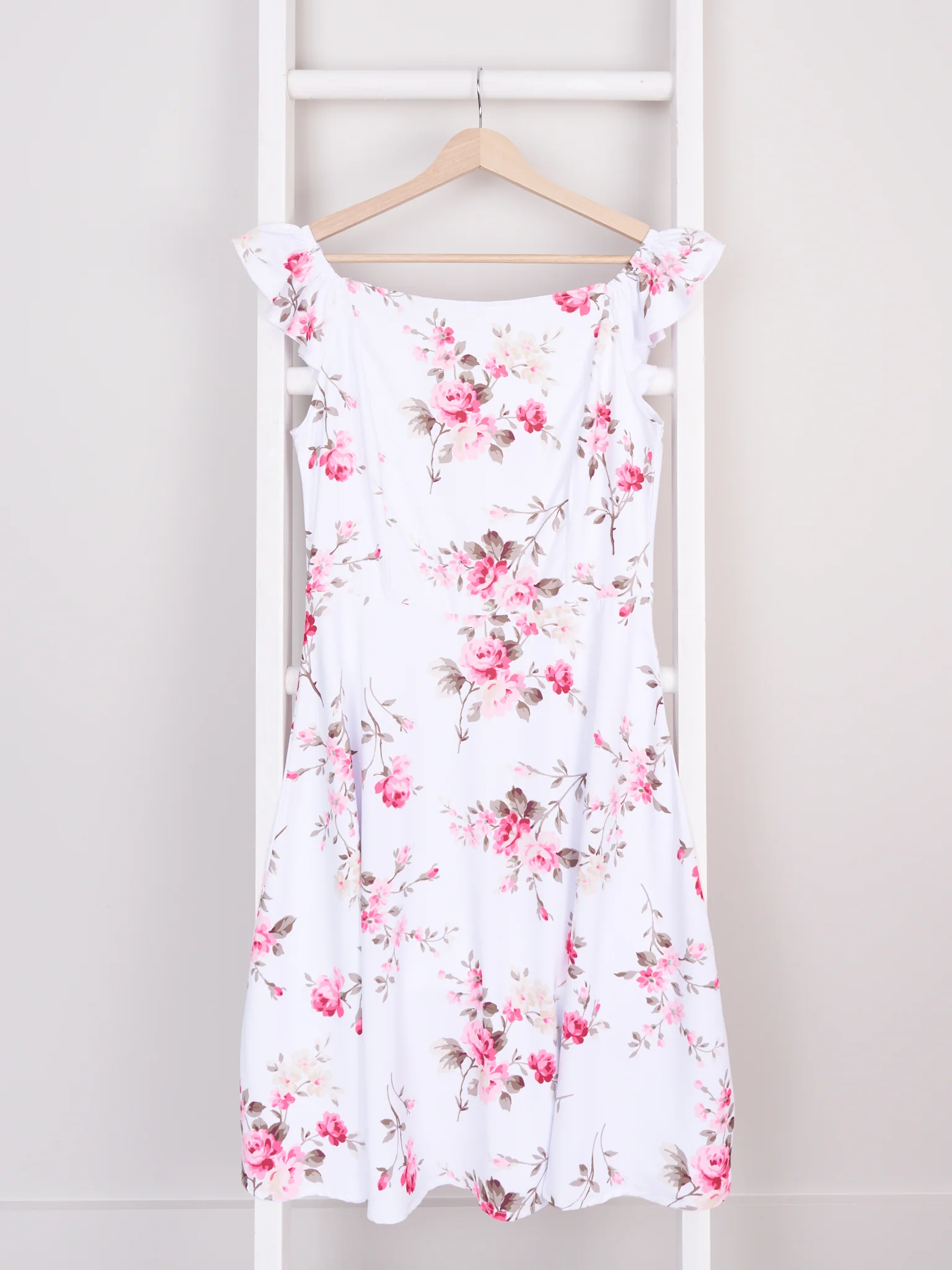 Mom & Me Bright Rose Ruffle Dress - Image 4