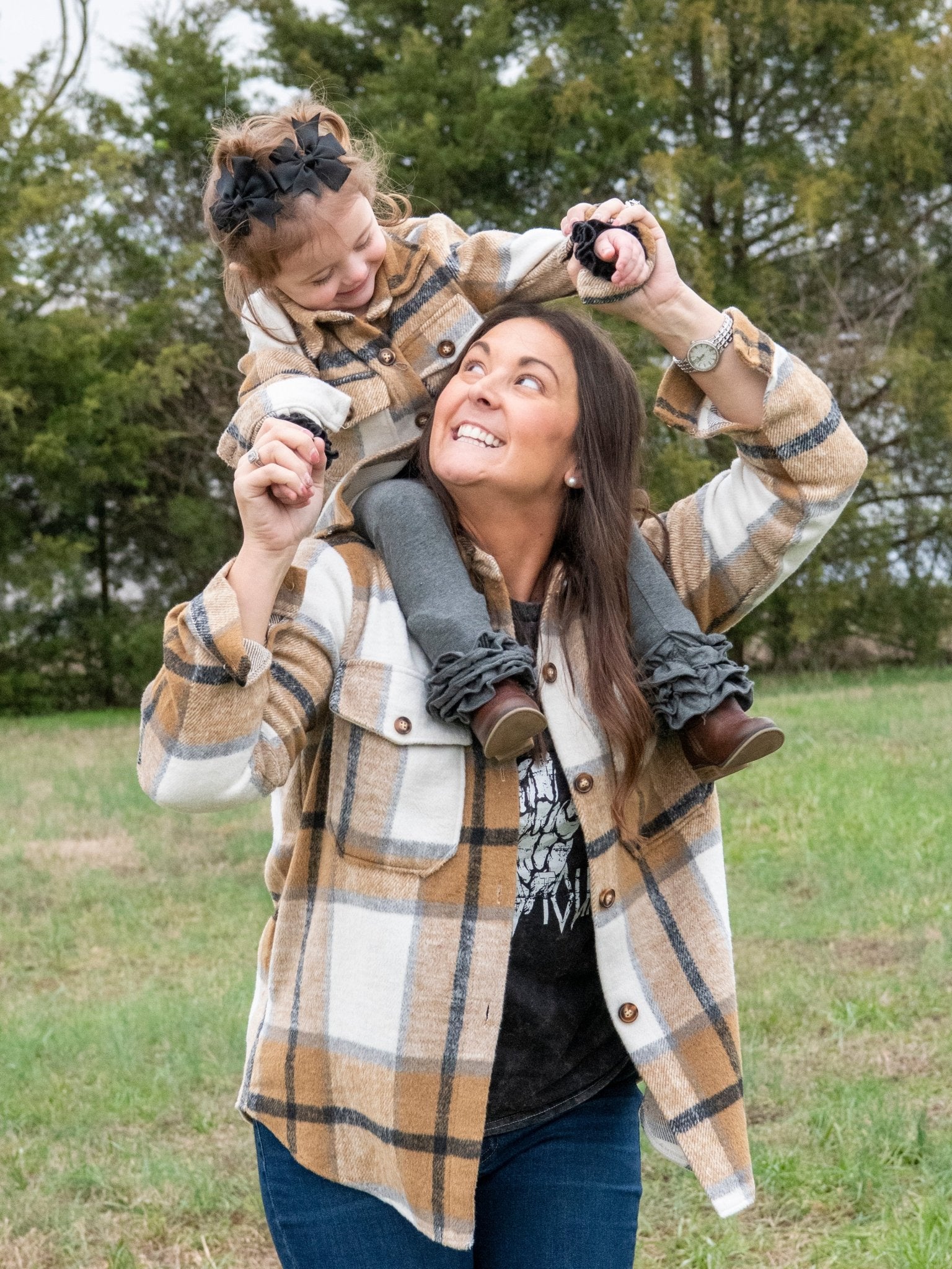 Mom & Me Brown & Cream Flannel