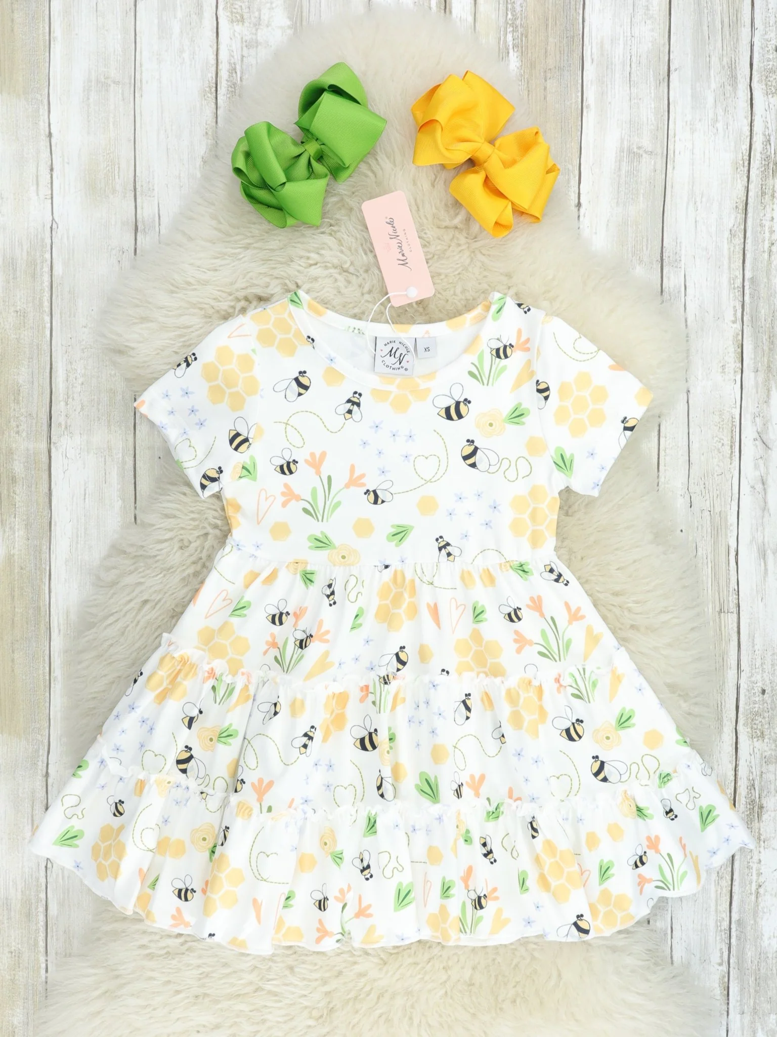 Mom & Me Busy Bee Tiered Dress - Image 5