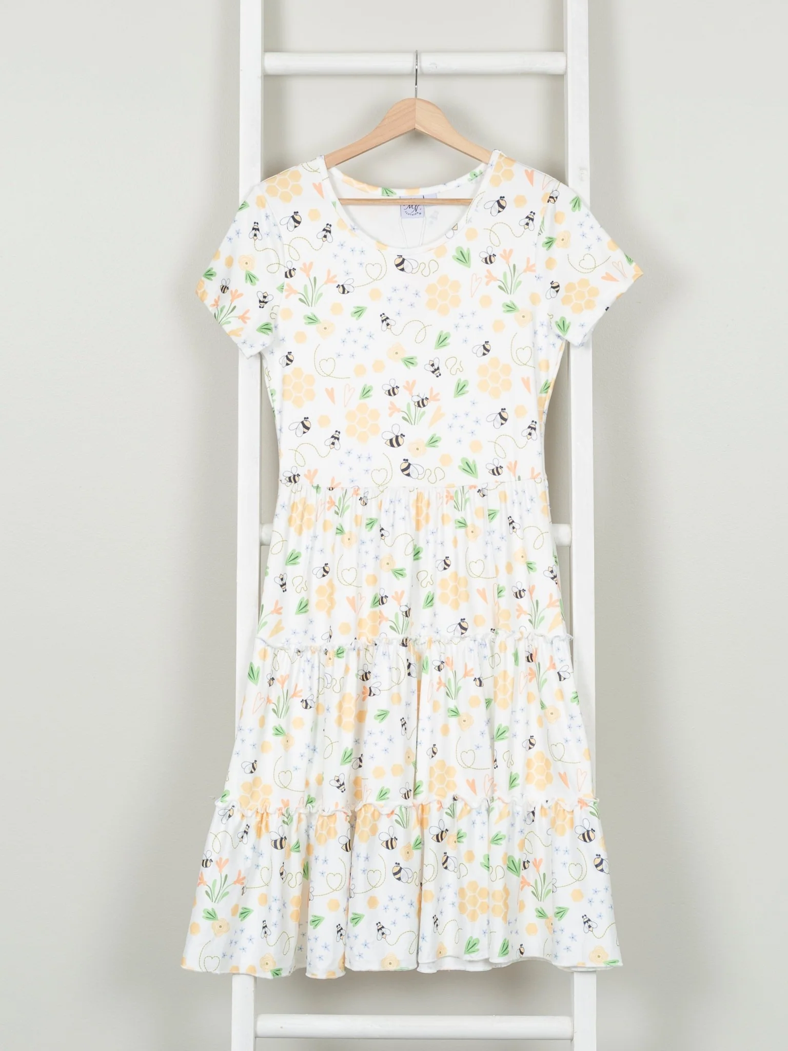 Mom & Me Busy Bee Tiered Dress - Image 6