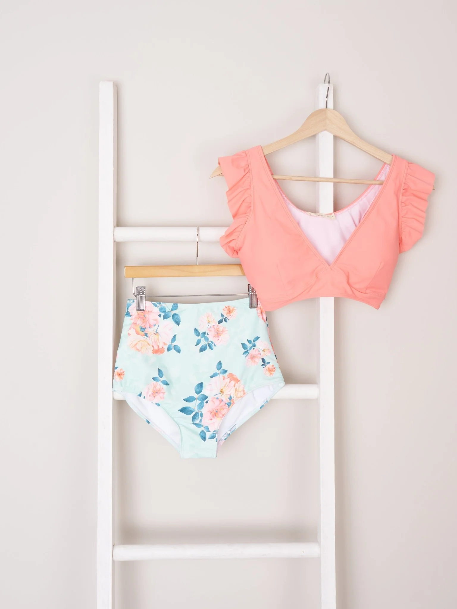 Mom & Me Coral Carnation Swimsuit - Image 3