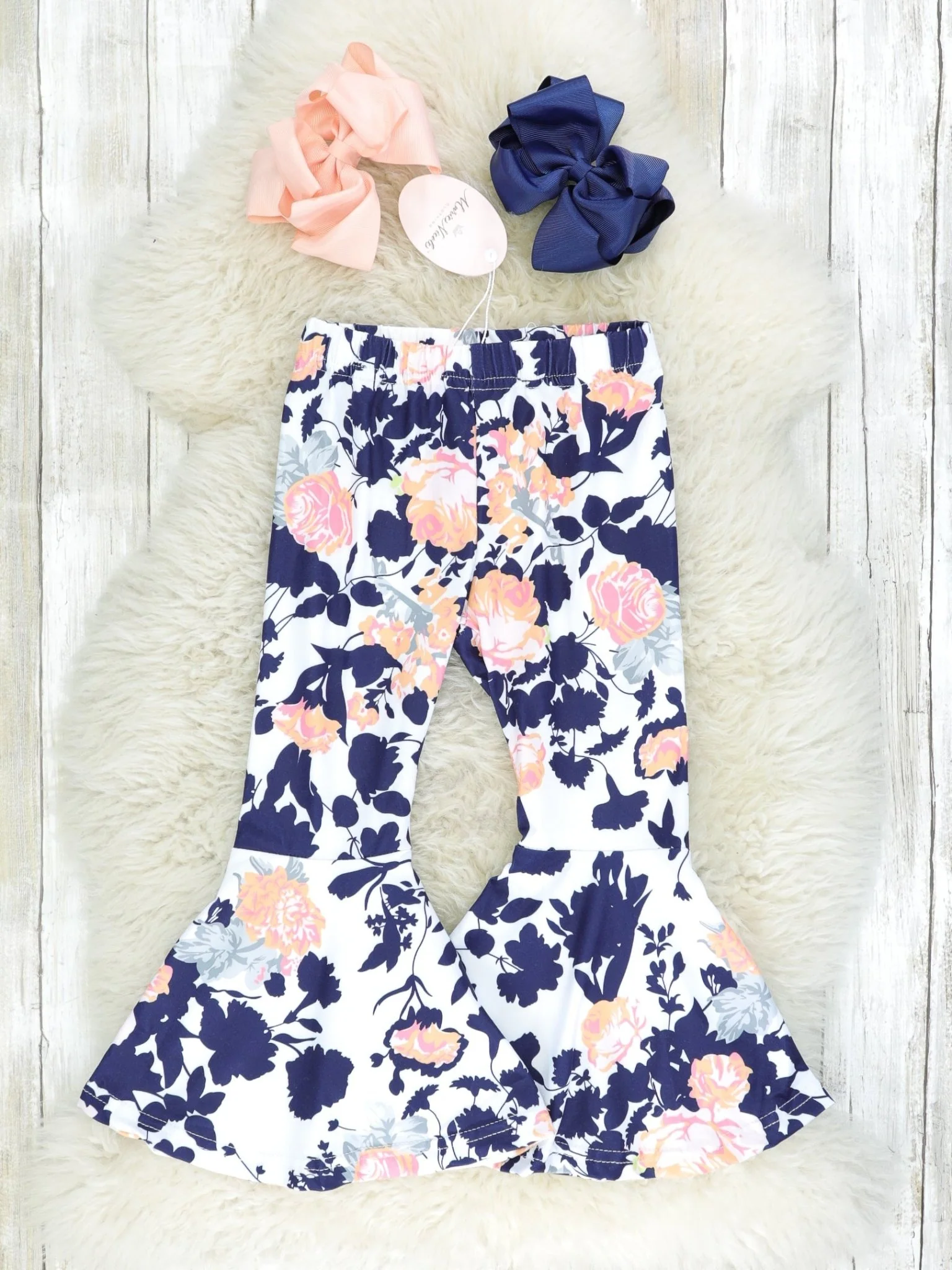 Mom & Me Coral Floral Bell Bottoms
