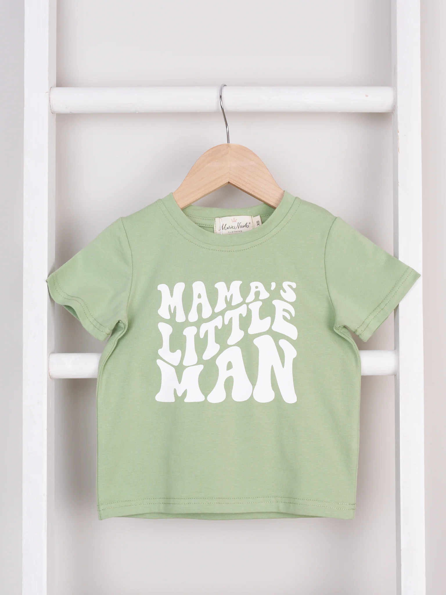 Mom & Me Green "Mama/ Little Man" Graphic Shirt & Romper - Image 3