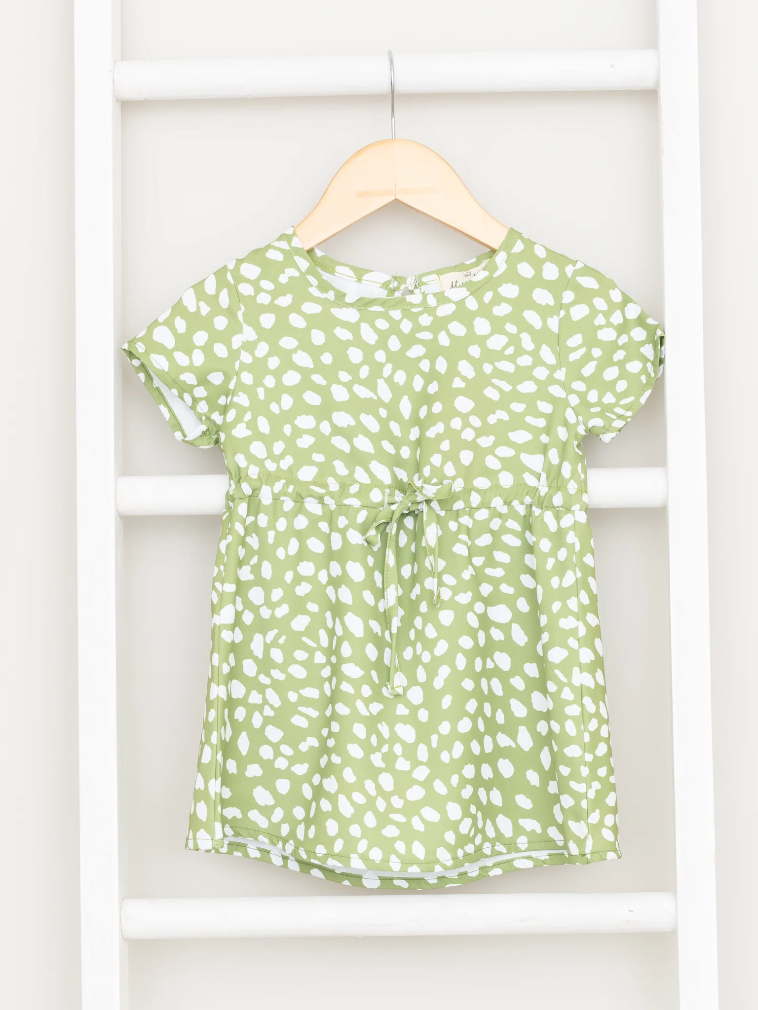 Mom & Me Green Polka Dot Tie Dress - Image 2