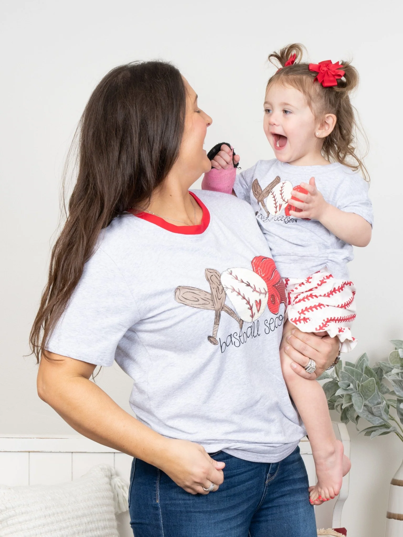 Mom Grey Baseball Shirt - Image 2