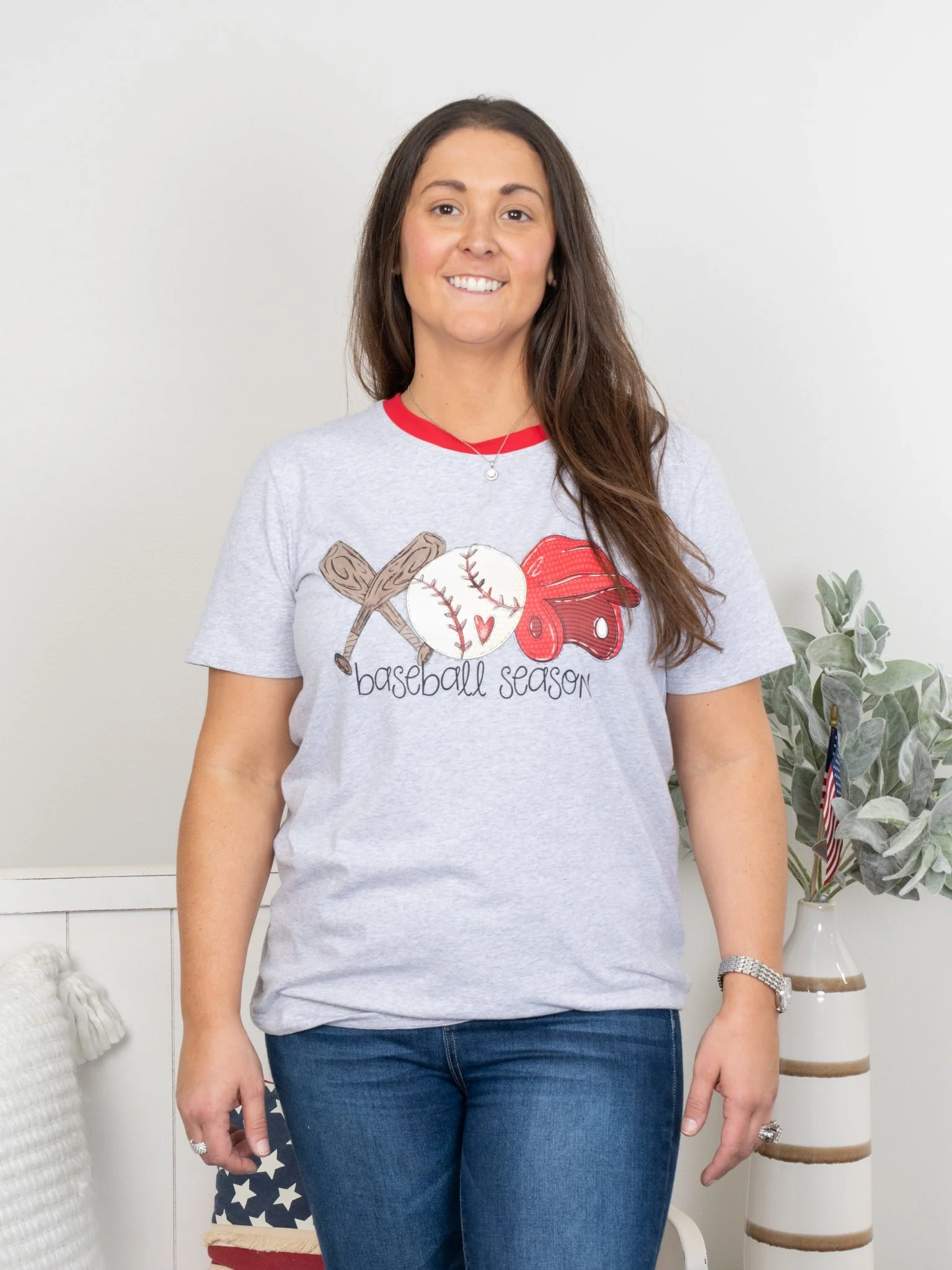 Mom Grey Baseball Shirt - Image 3