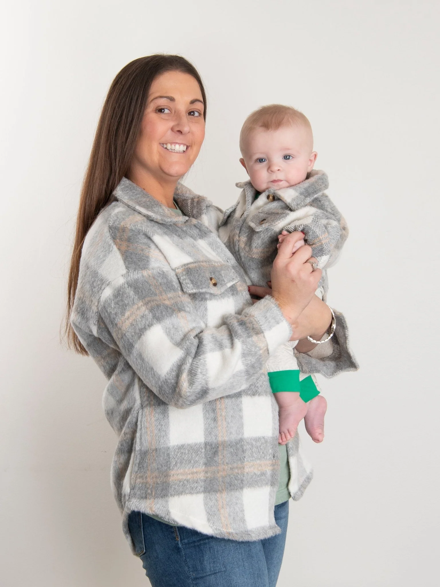 Mom & Me Grey Plaid Flannel - Image 3