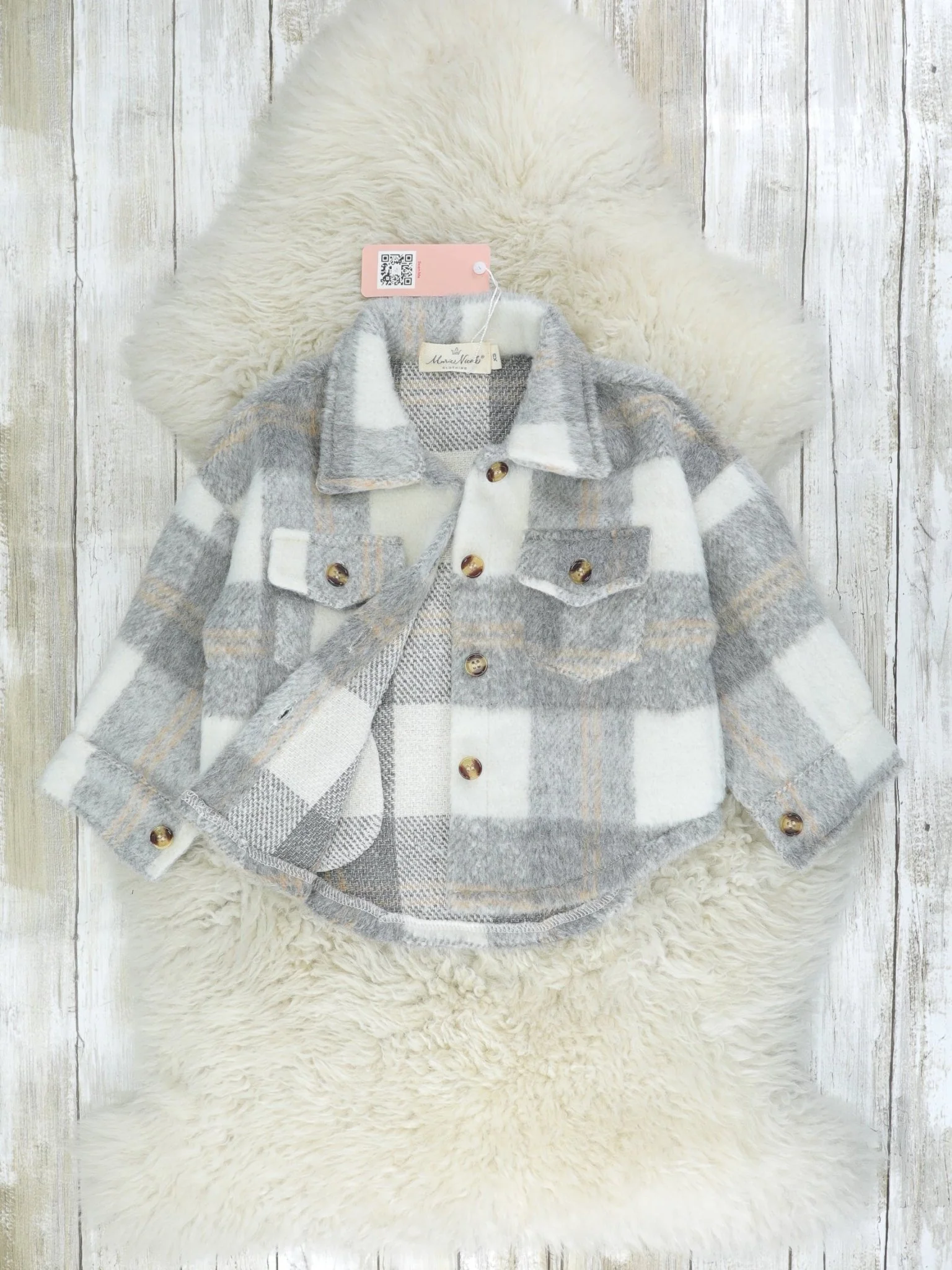 Mom & Me Grey Plaid Flannel - Image 6
