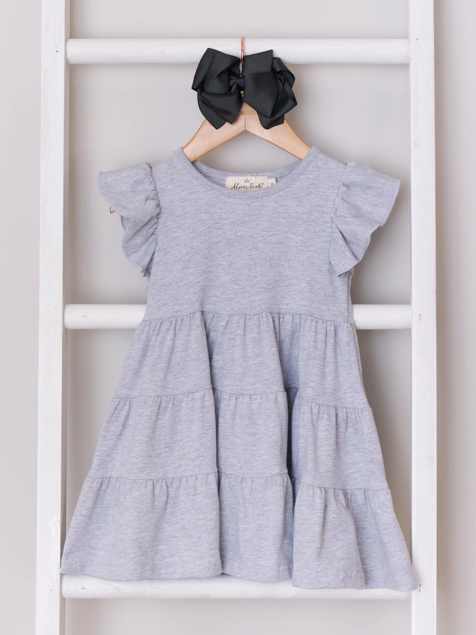 Mom & Me Grey Tiered Ruffle Dress - Image 2