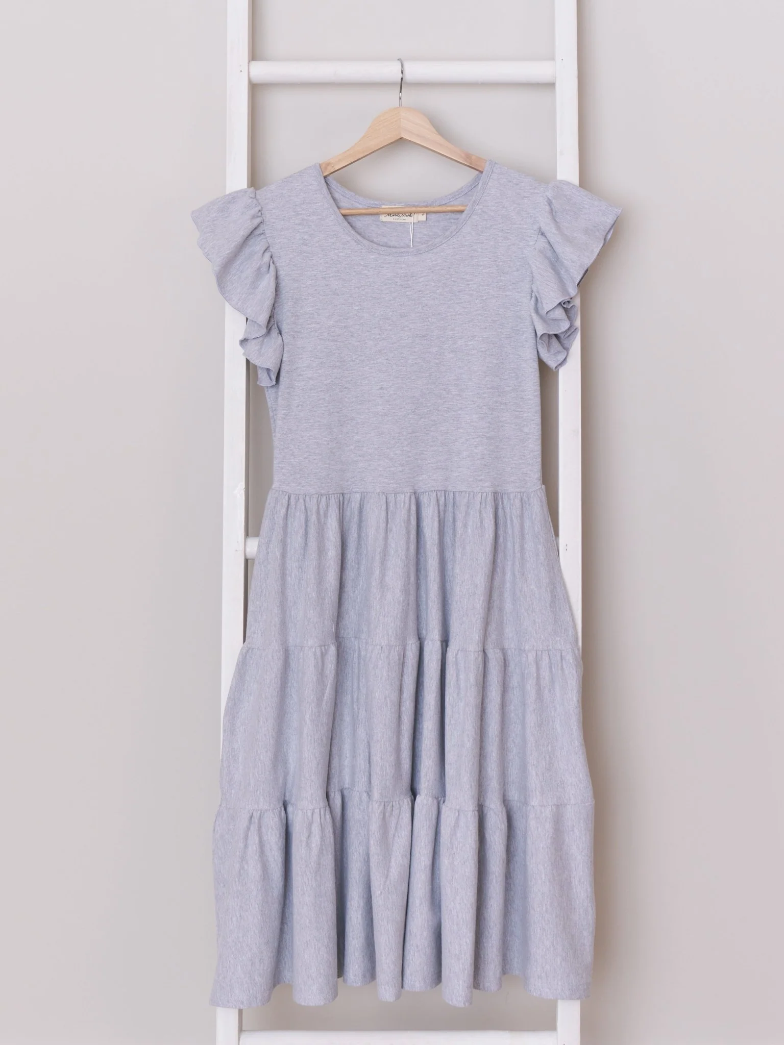 Mom & Me Grey Tiered Ruffle Dress - Image 3