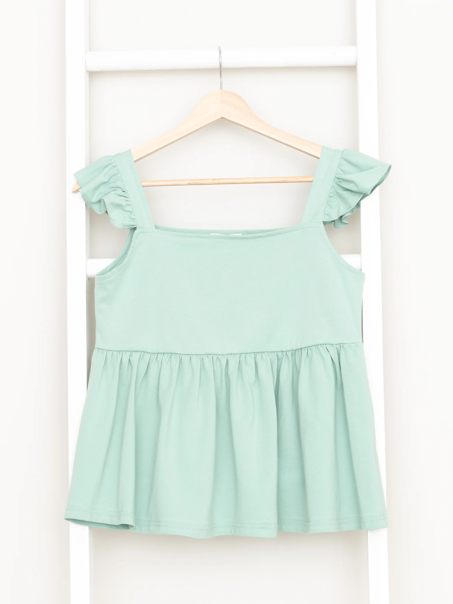 Mom & Me Jade Green Ruffle Tank - Image 3