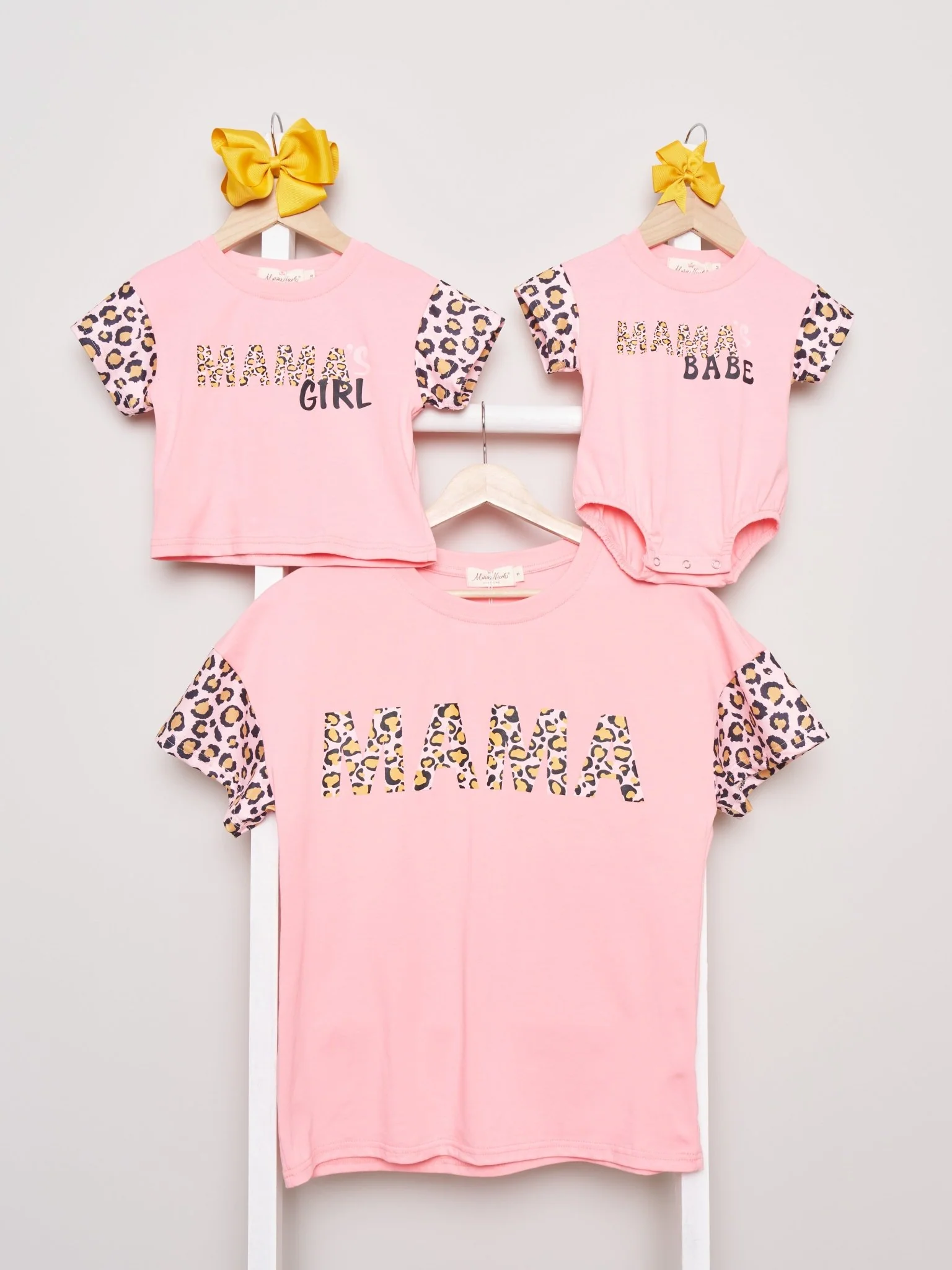 Mom & Me Leopard "Mama's Girl" Shirt & Bubble