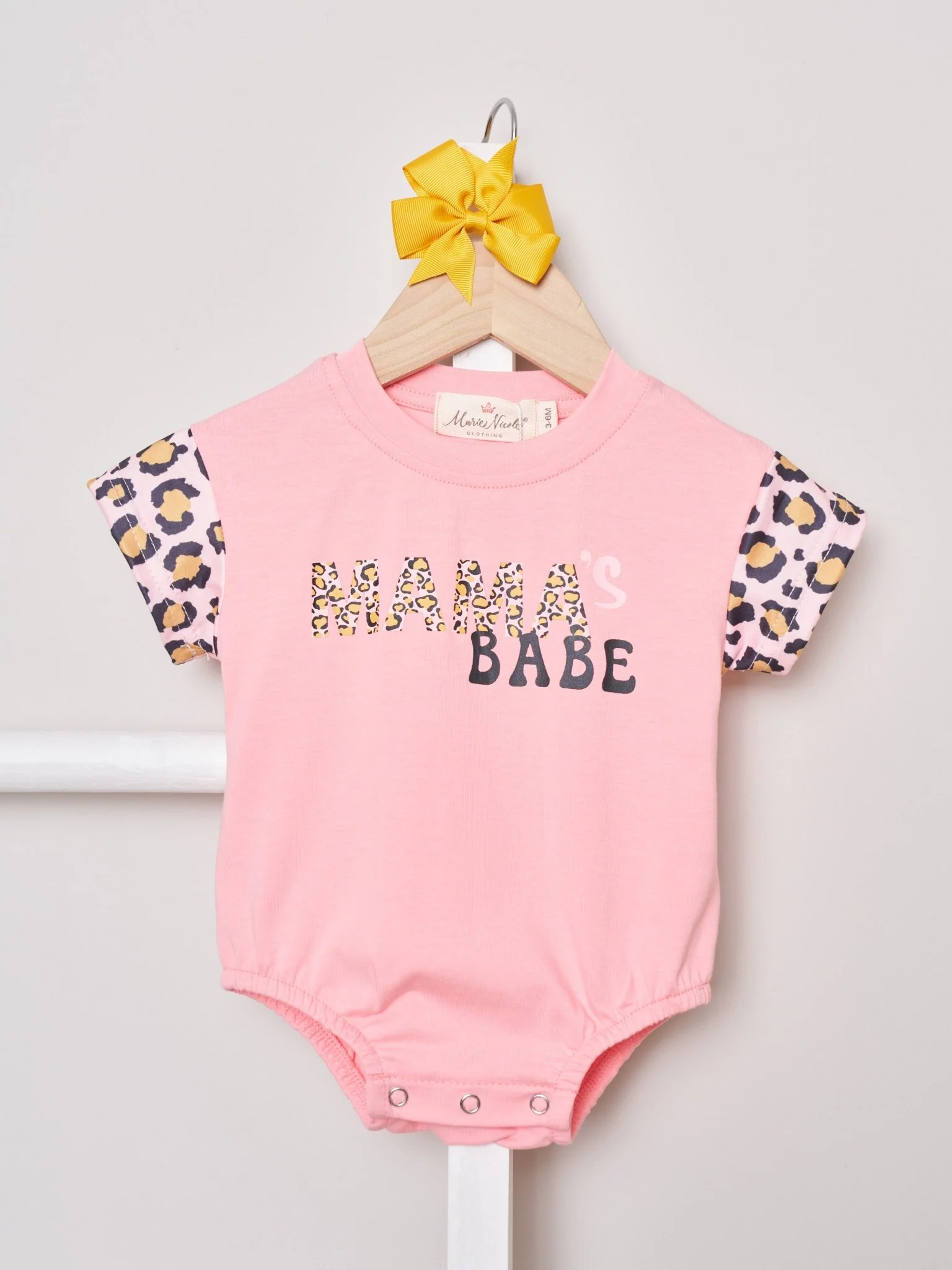 Mom & Me Leopard "Mama's Girl" Shirt & Bubble - Image 2