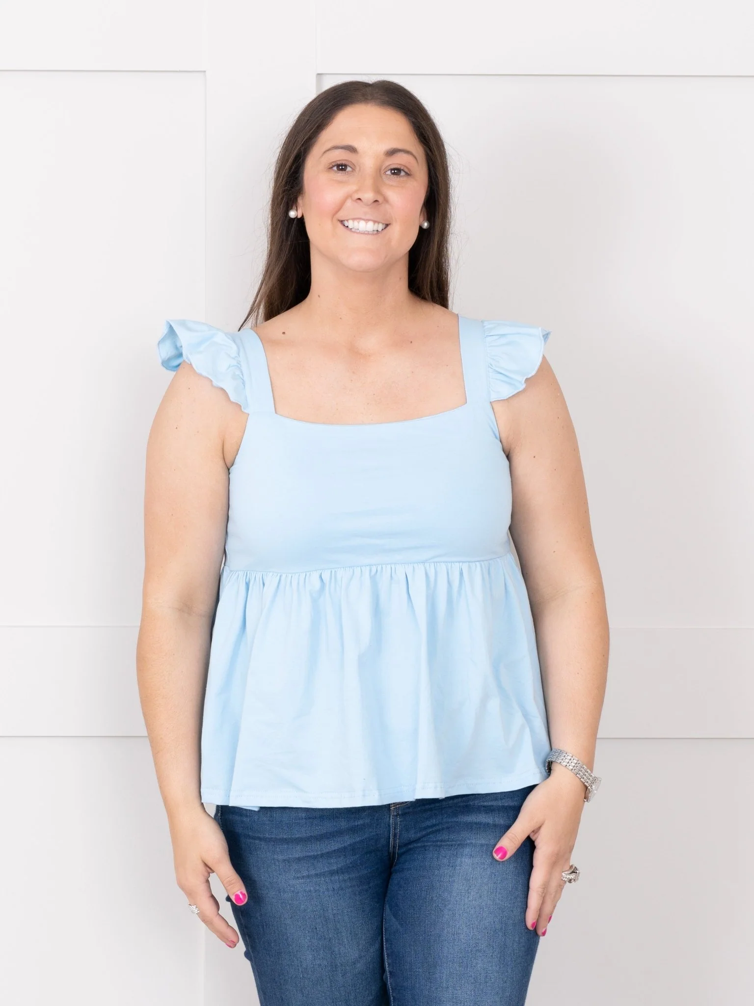 Mom & Me Light Blue Ruffle Tank - Image 6