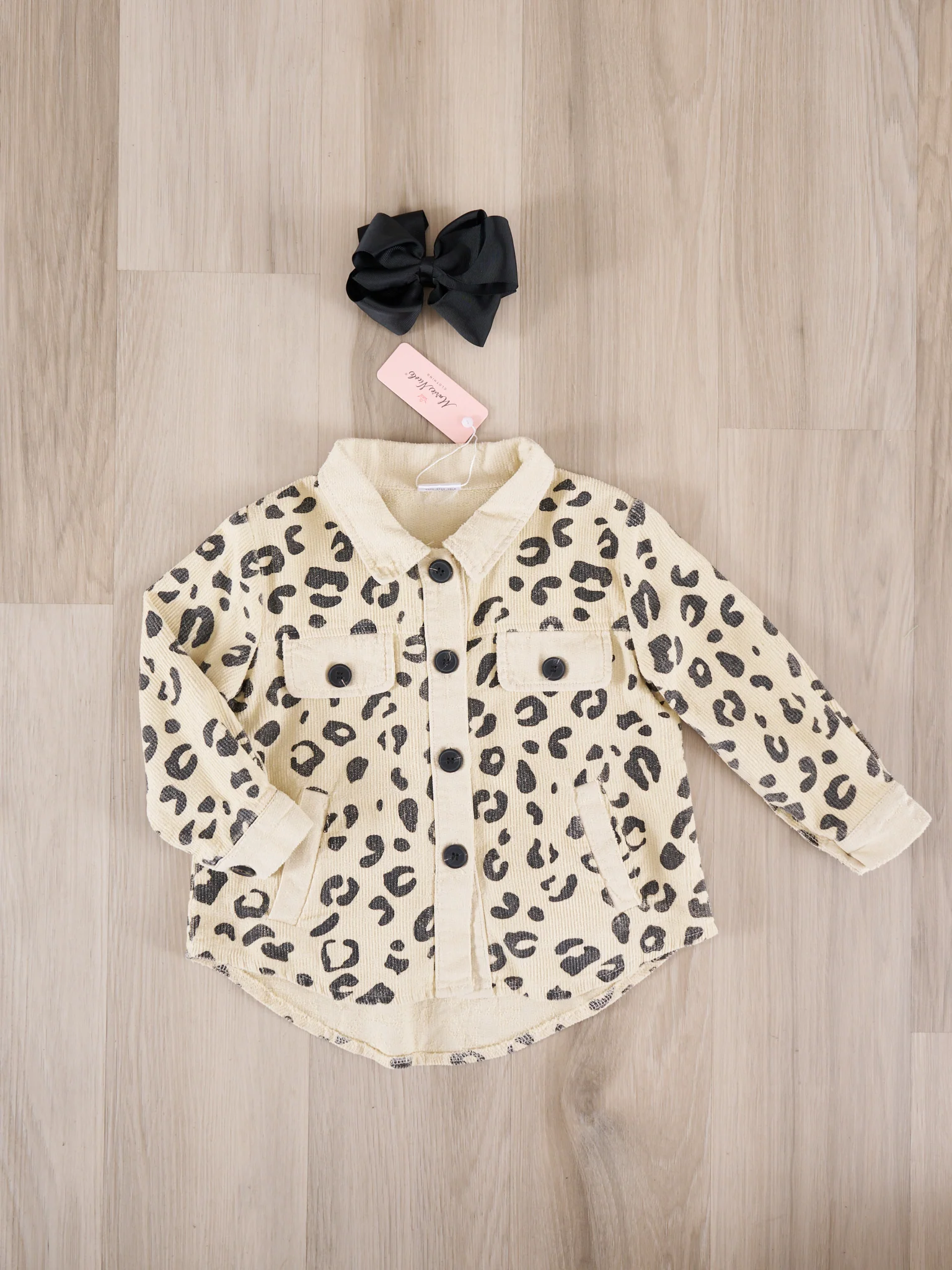 Mom & Me Light Tan Leopard Print Shacket - Image 2