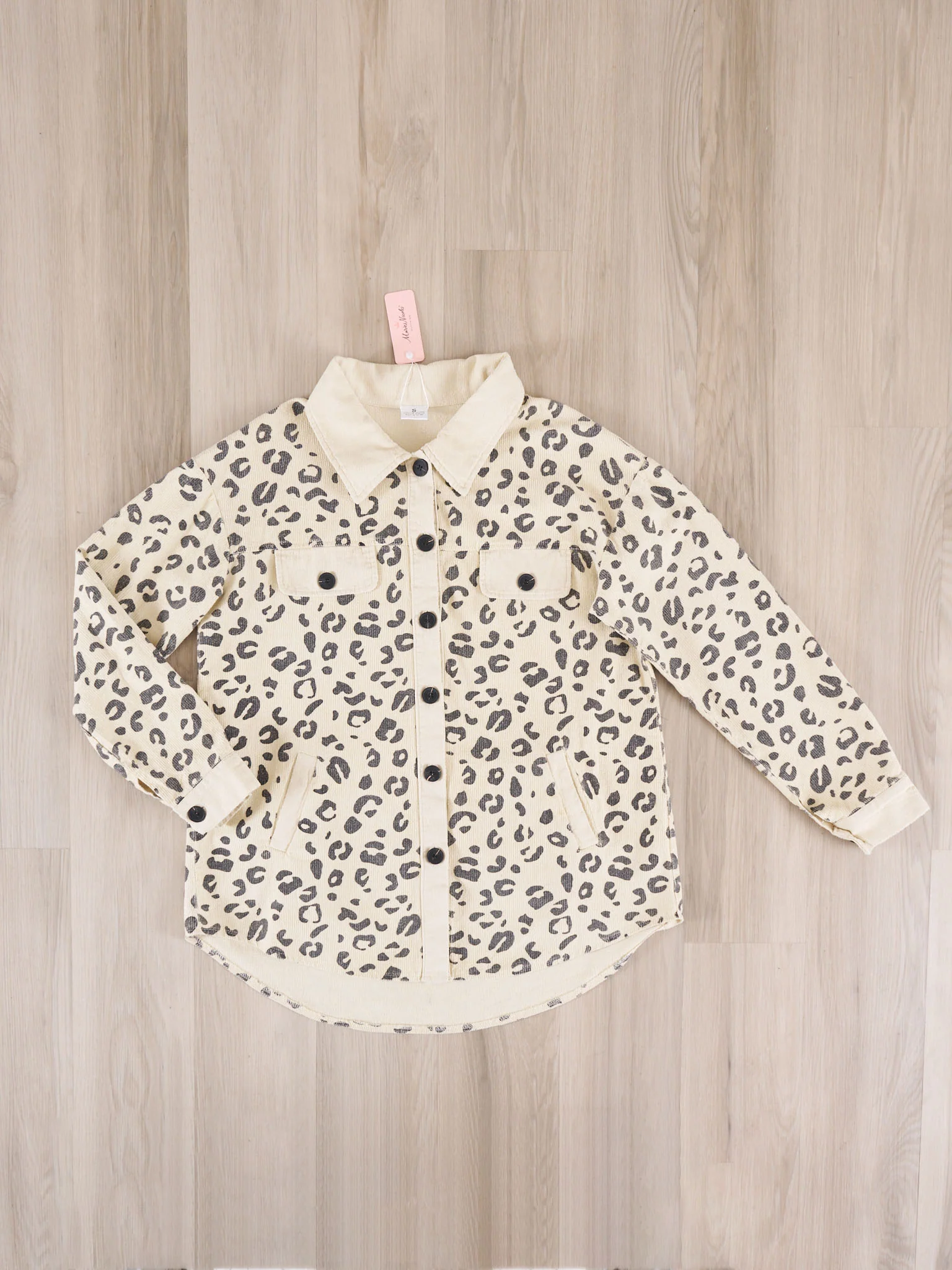 Mom & Me Light Tan Leopard Print Shacket - Image 3