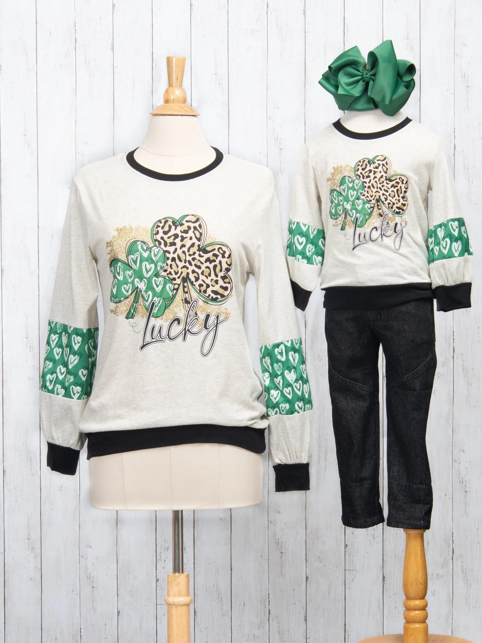 Mom & Me "Lucky" Leopard Clover Shirt