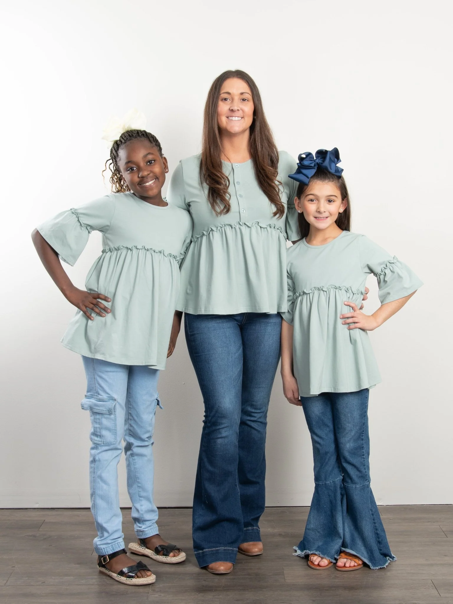 Mom & Me Mint Cotton Ruffle Tunic - Image 3