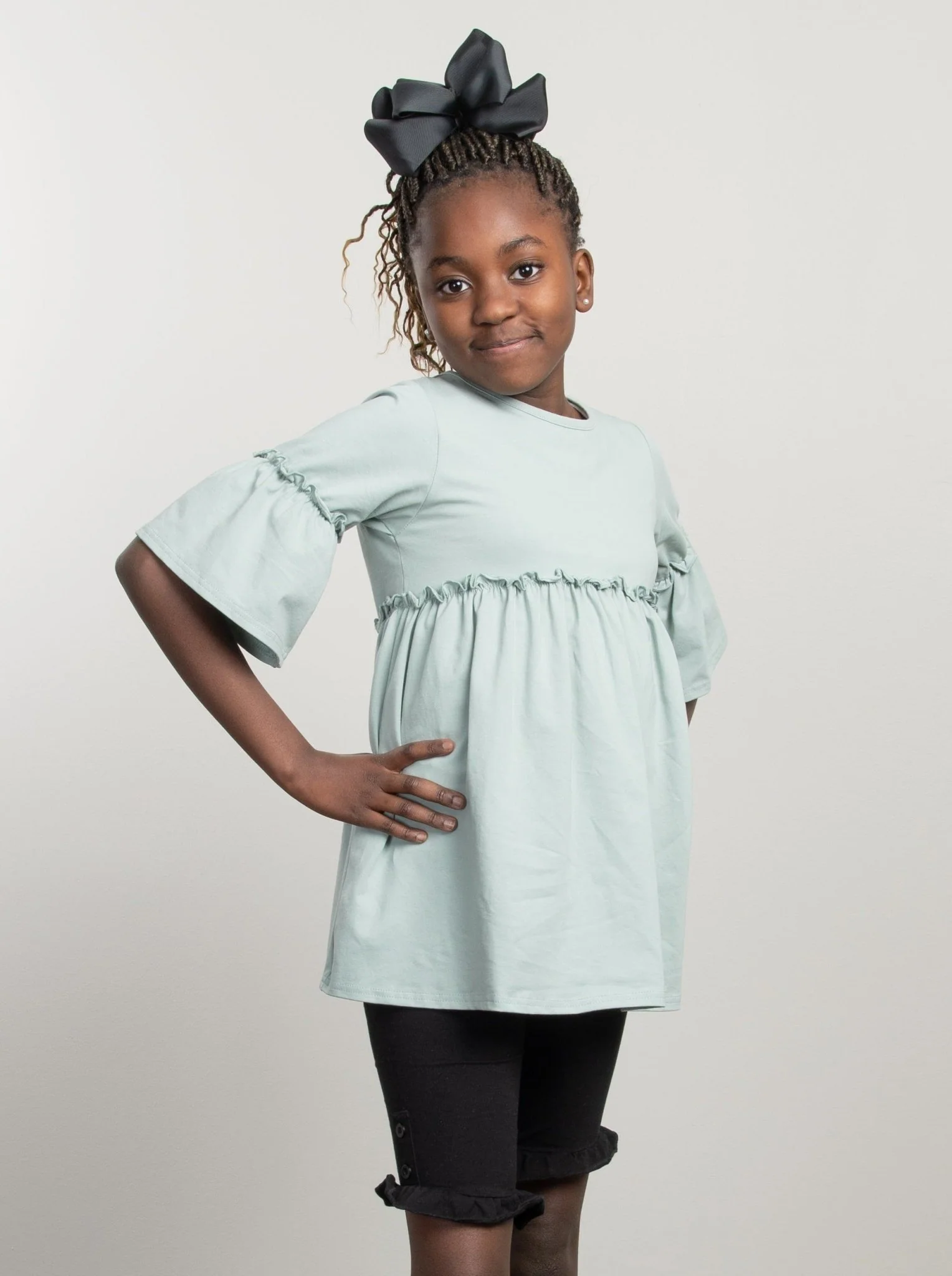 Mom & Me Mint Cotton Ruffle Tunic - Image 4