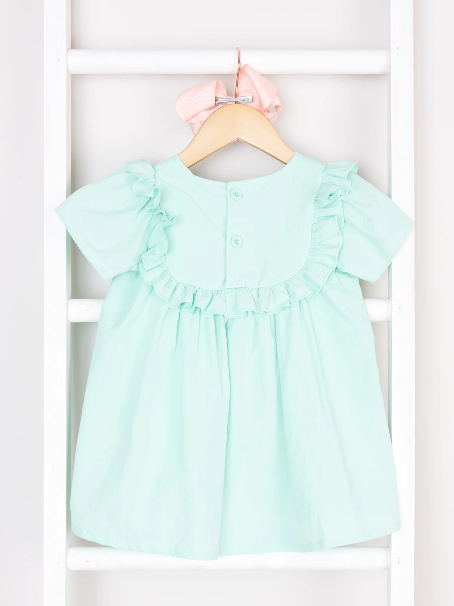 Mom & Me Mint Fluted Ruffle Dress - Image 3
