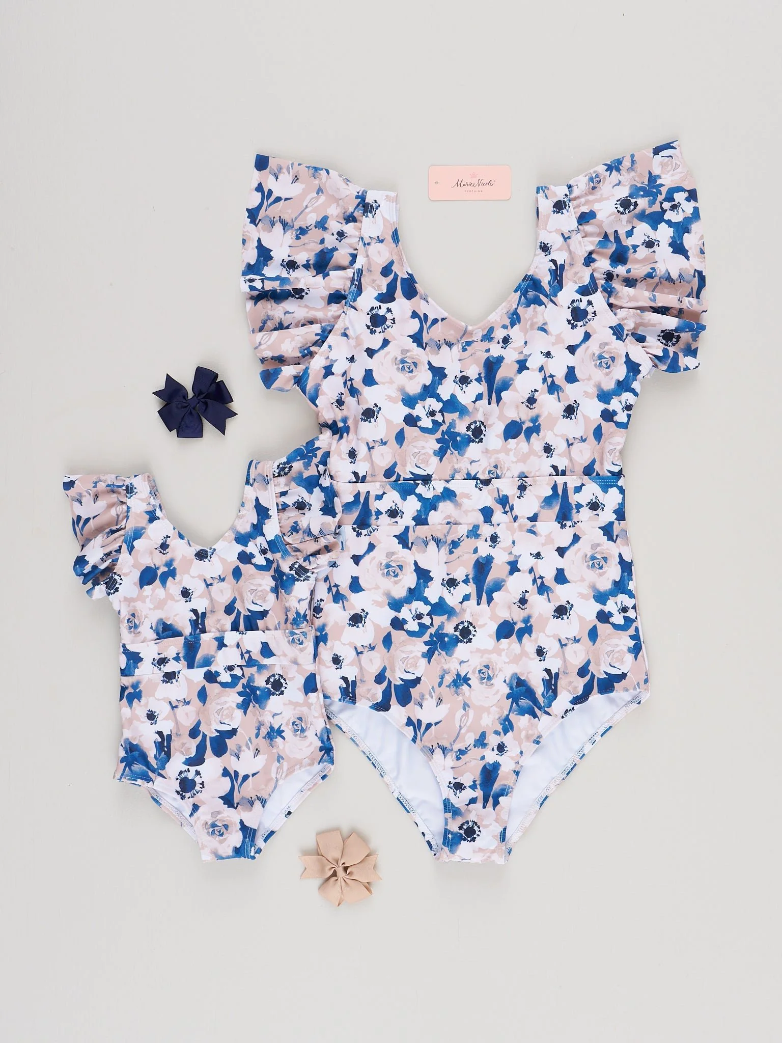 Mom & Me Navy Floral Swimsuit - Image 2