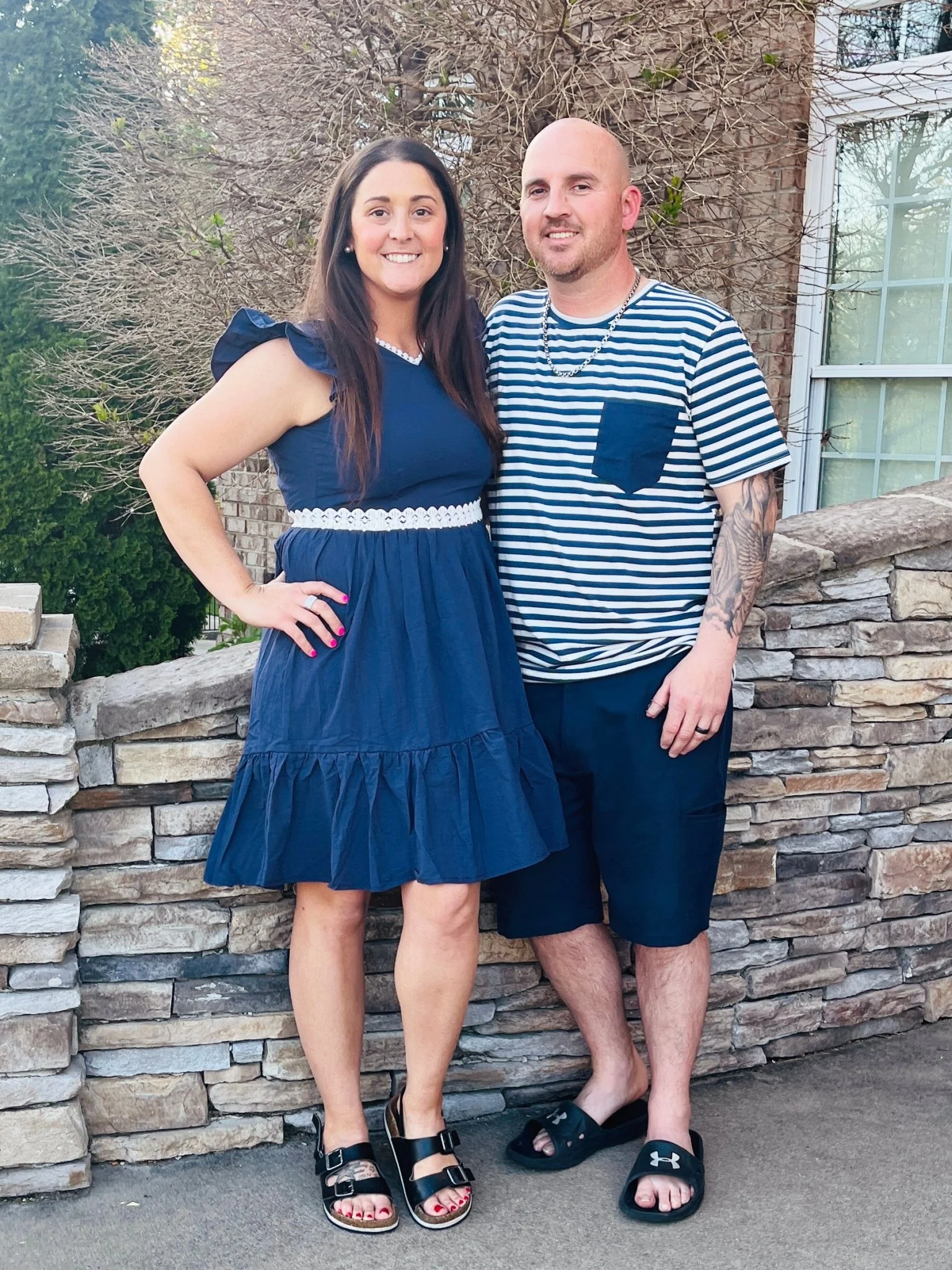 Mom & Me Navy Ruffle Dress & Bubble - Image 8