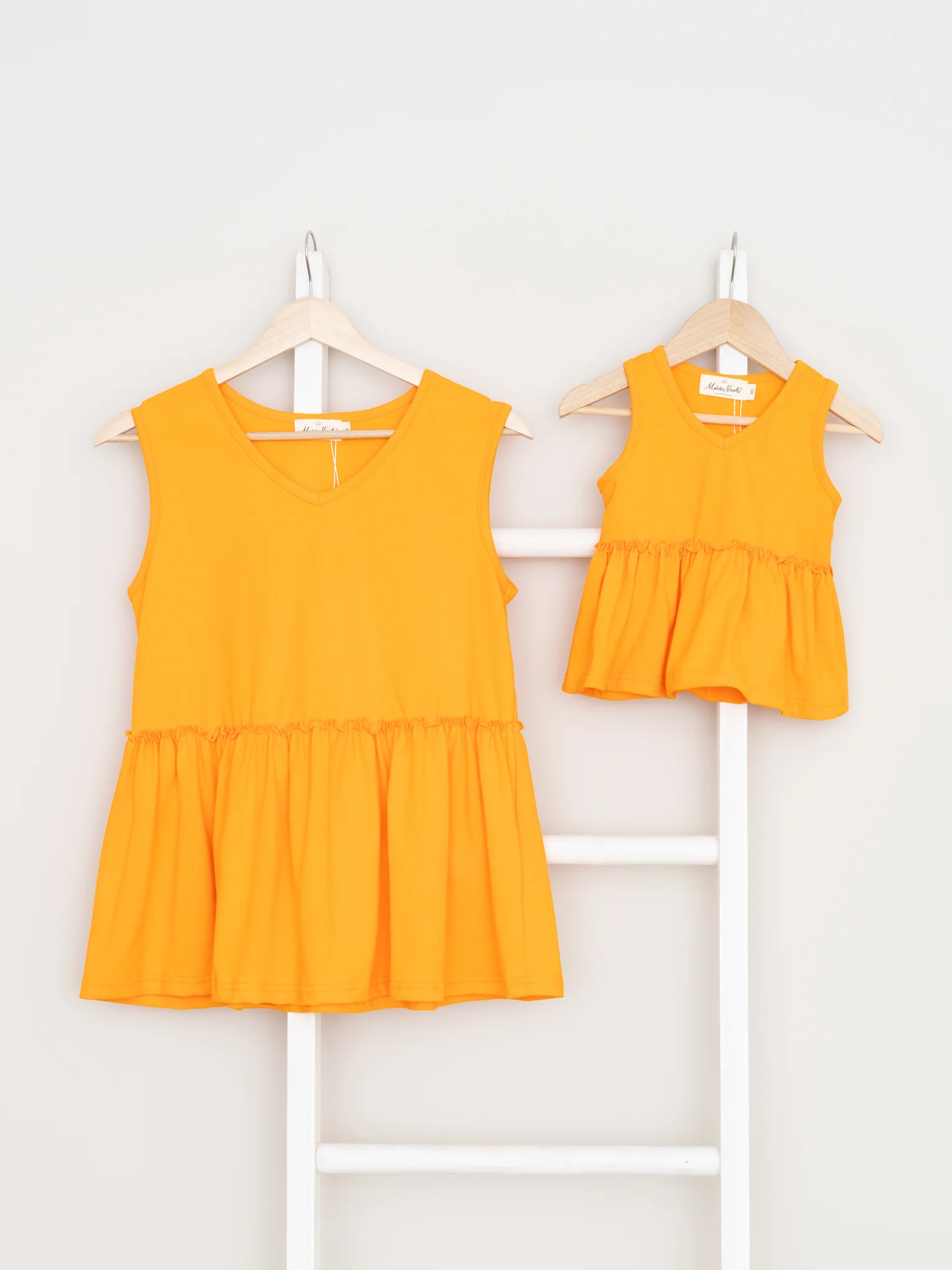 Mom & Me Orange Peplum Tank
