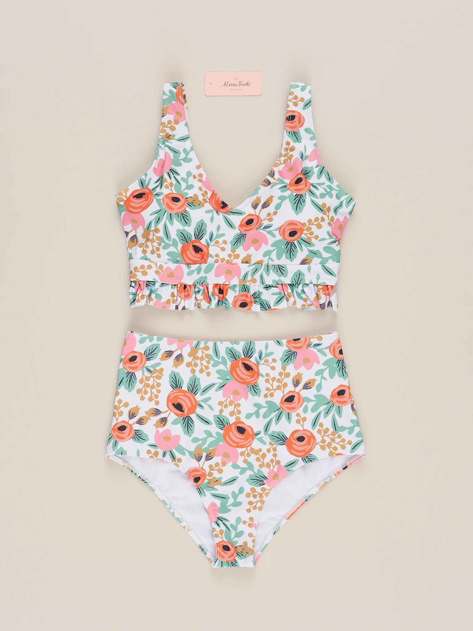 Mom & Me Orange Poppy Ruffle Swimsuit - Image 7