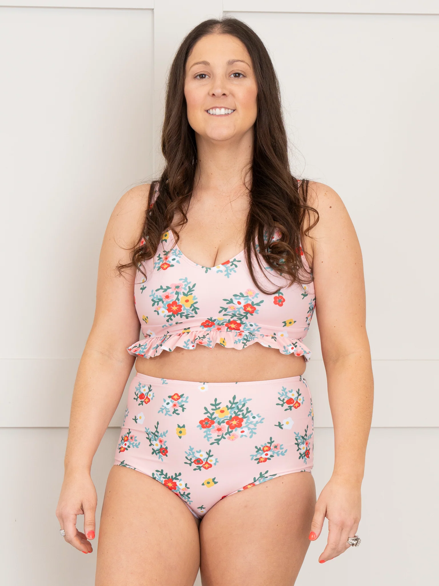 Mom & Me Peach Floral Swimsuit - Image 8