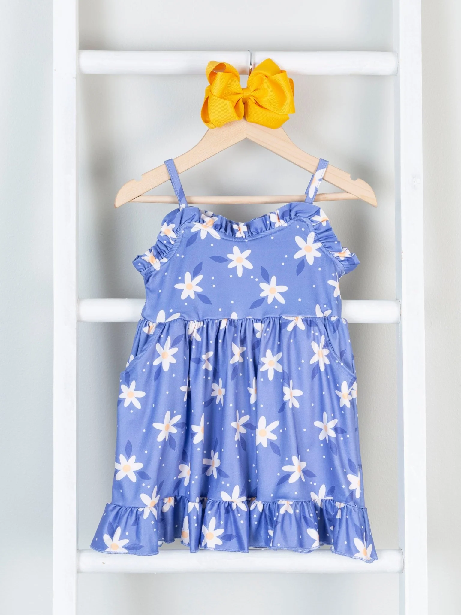 Mom & Me Periwinkle Daisy Tank Dress & Bubble - Image 4