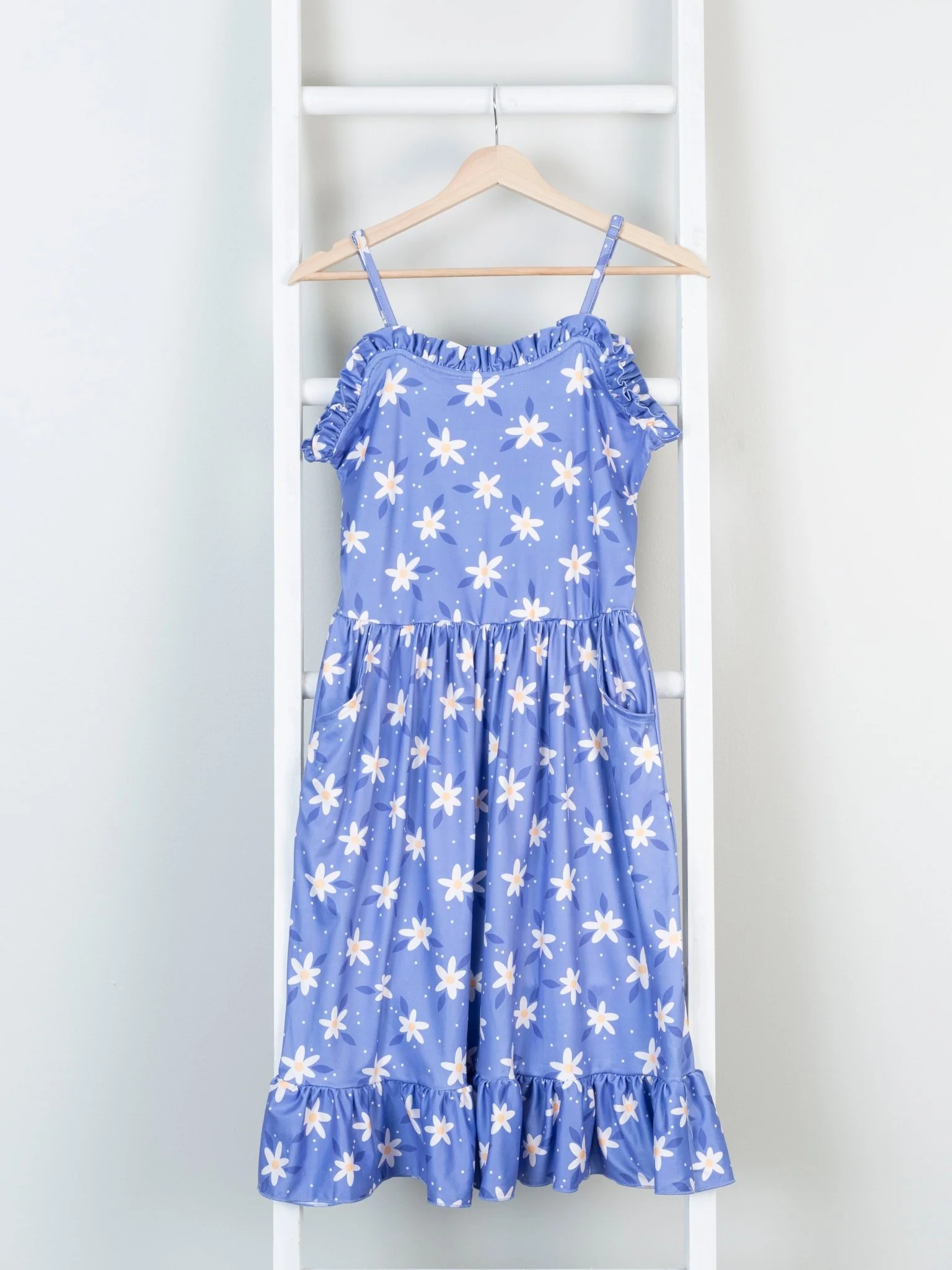 Mom & Me Periwinkle Daisy Tank Dress & Bubble - Image 5